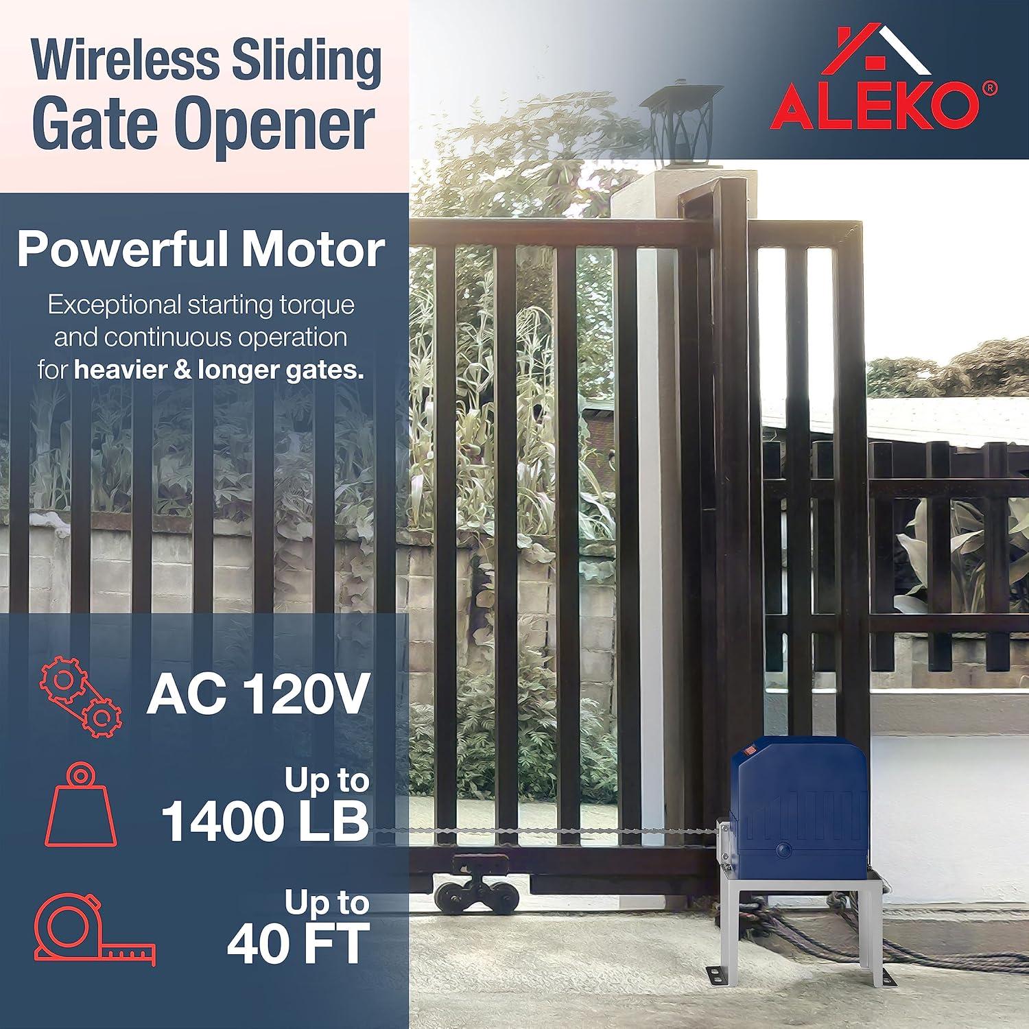 ALEKO Sliding Gate Opener Basic Kit for Driveway Gate up to 1400 lb