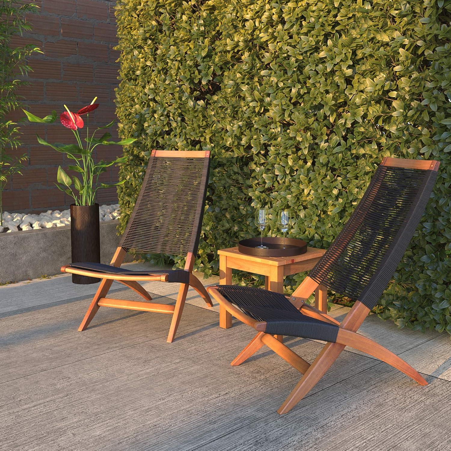 Balkene Home  Lounge Chair Acacia Wood Mid Century Modern Living Room, Bedroom, Lawn, Indoor, Outdoor