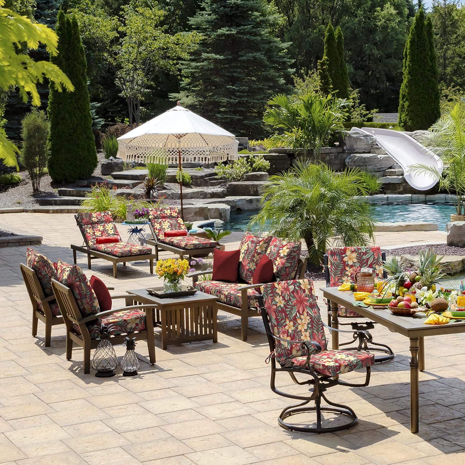 ARDEN Outdoor Toss Pillow (2 Pack) 16 x 16, Ruby Red Leala