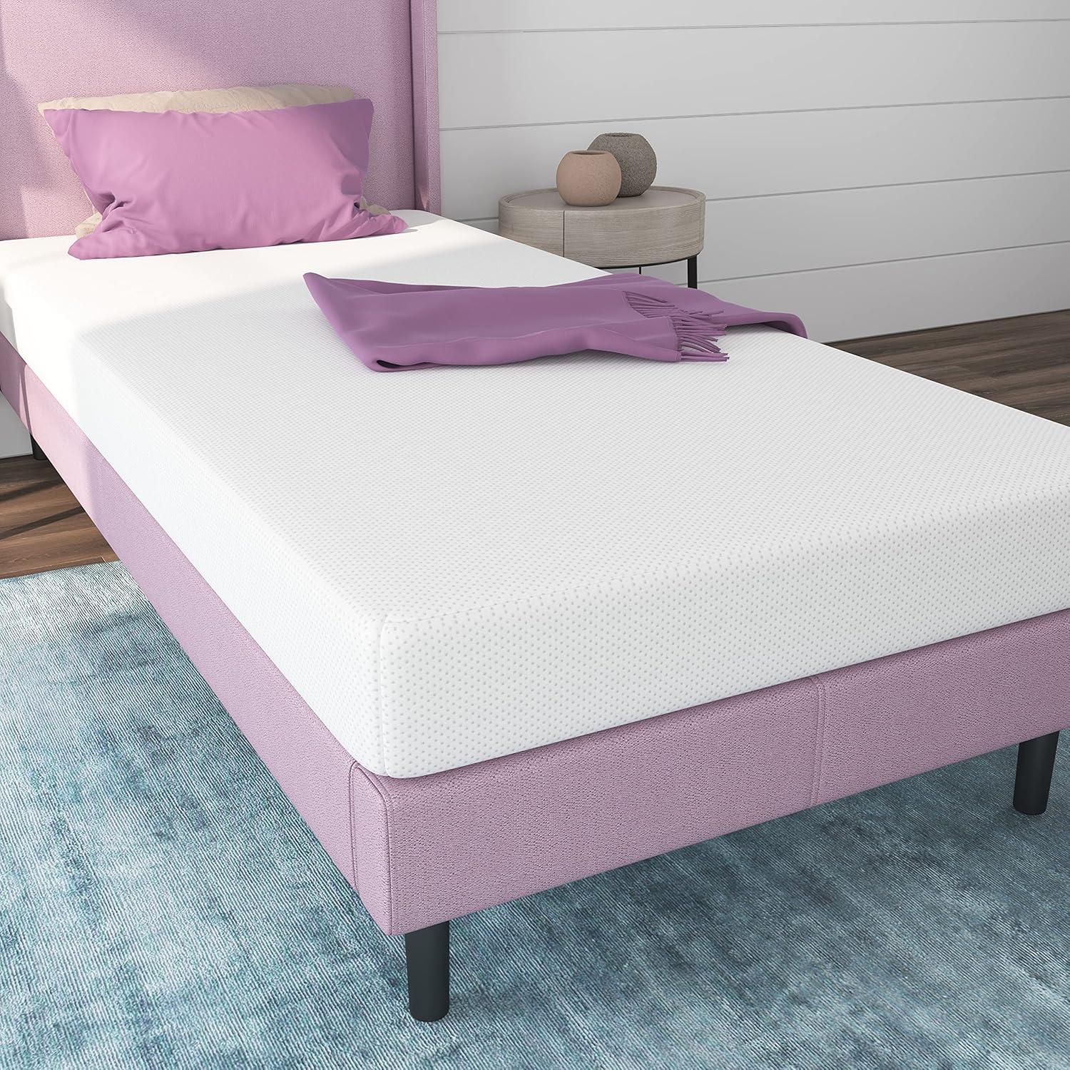 NapQueen Twin Mattress Rainbow 5" Memory Foam Twin Mattress, White, CertiPUR-US Certified, Mattress in a Box