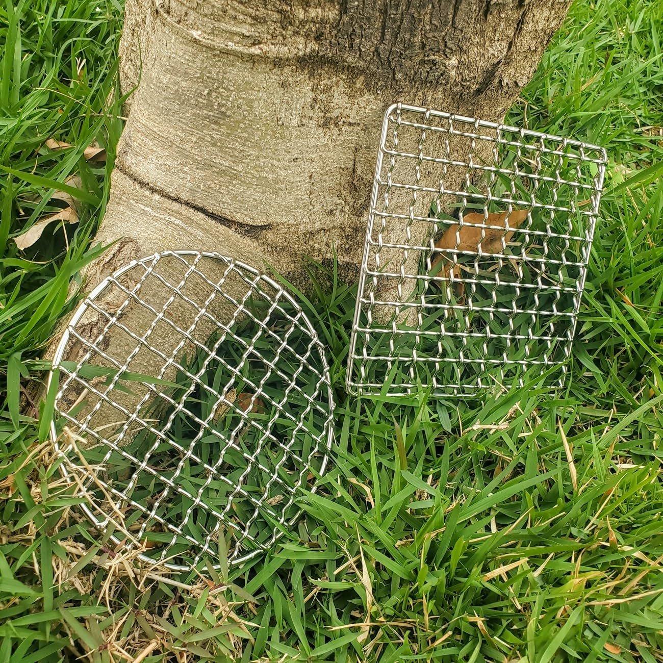 2 Pcs Barbecue Grill Grate Foldable Cooking Grates for Rack Silver