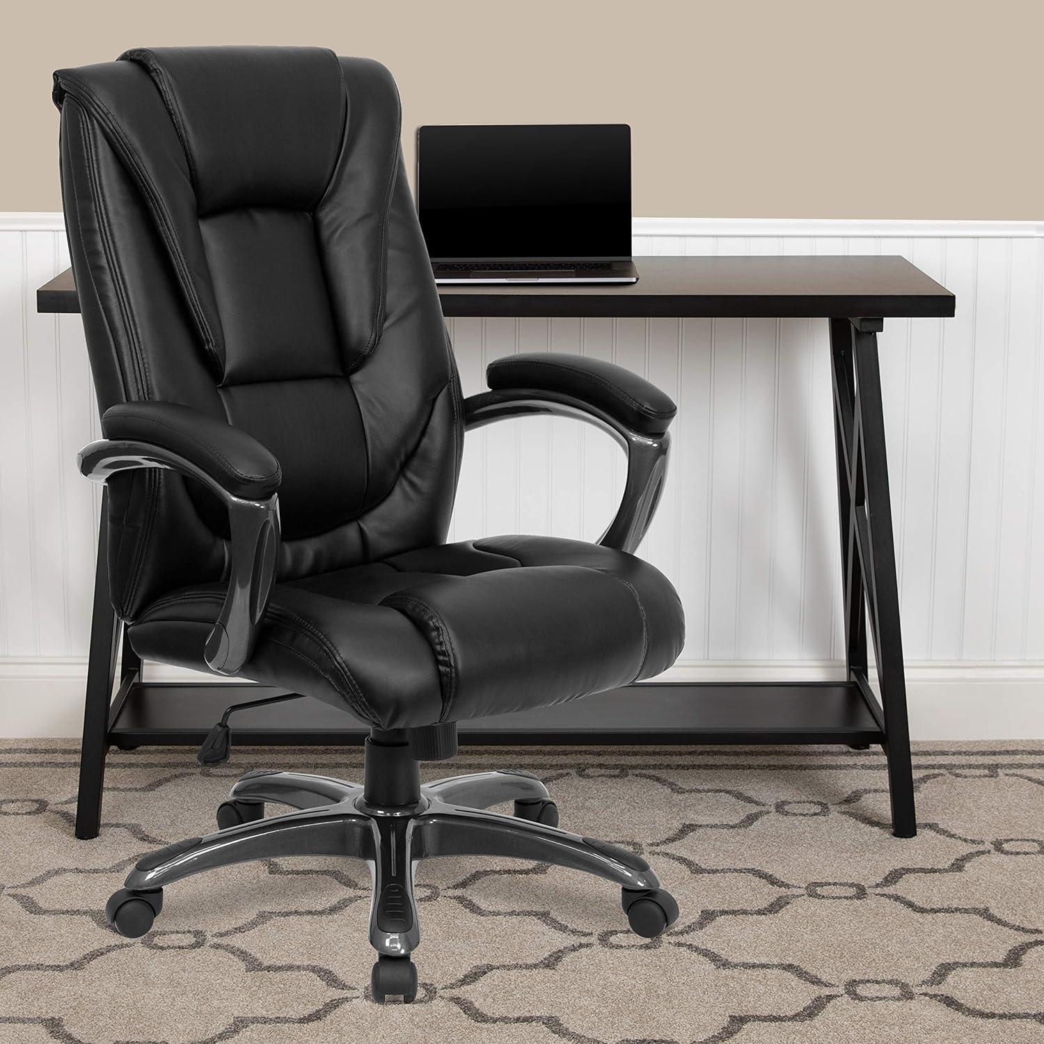 Ergonomic High-Back Black LeatherSoft Executive Swivel Office Chair