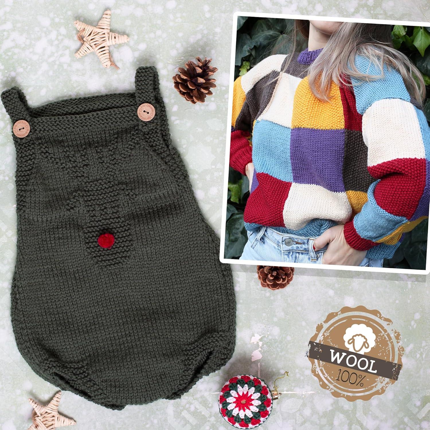 La Mia Medium Weight Beige Wool Yarn Skein