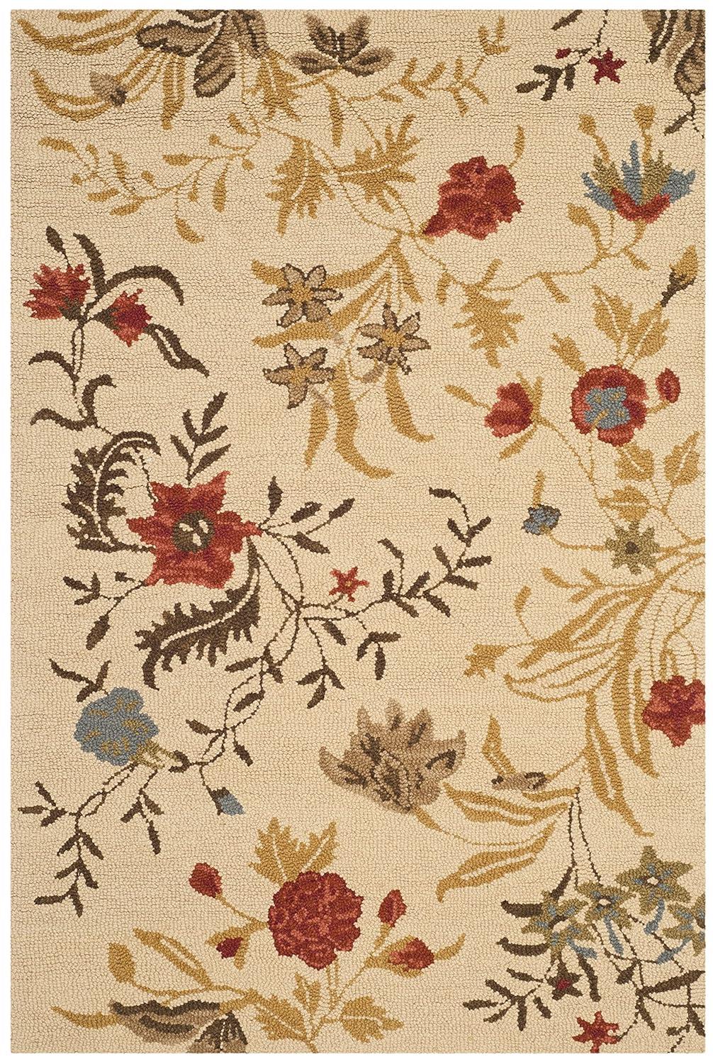 SAFAVIEH Blossom Zarif Floral Area Rug, Beige/Multi, 4' x 6'