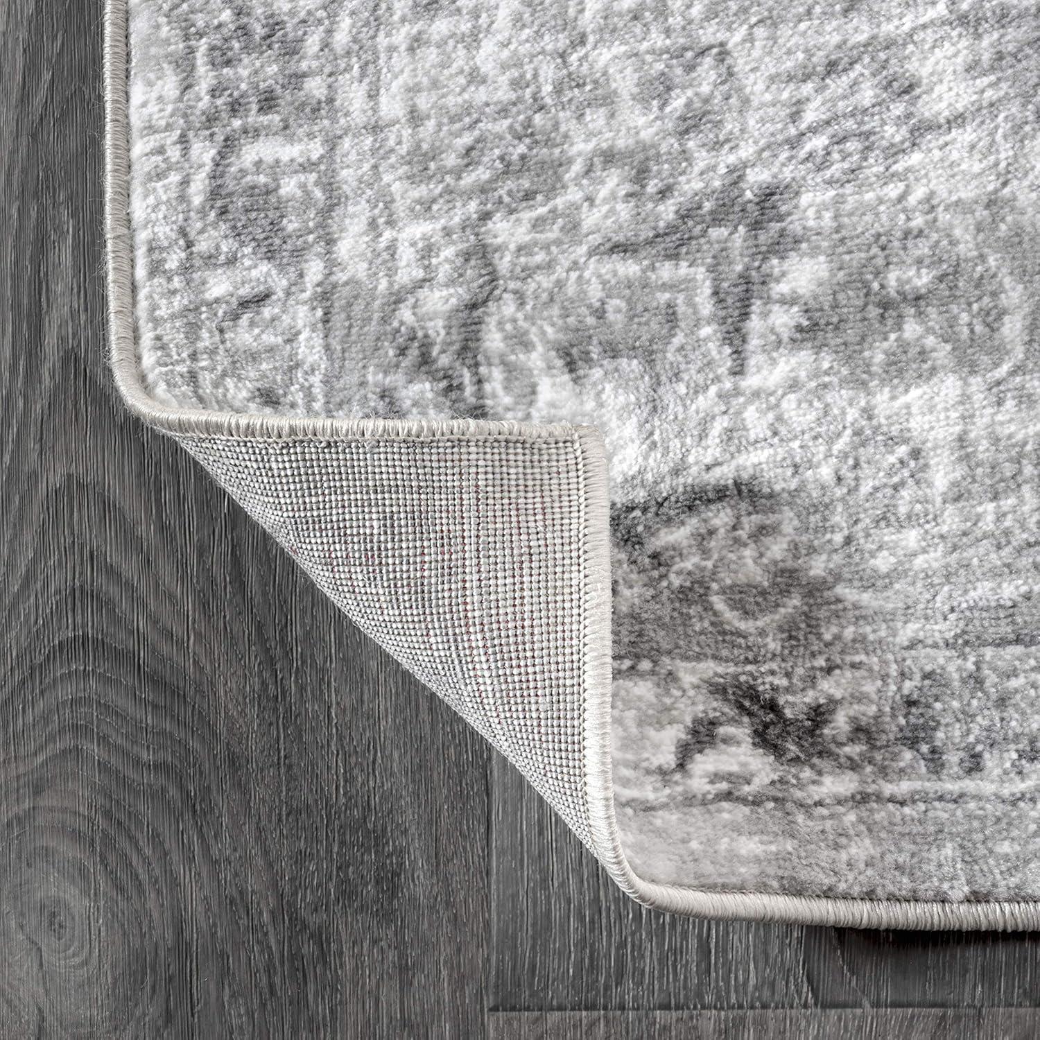 3'x5' Modern Persian Vintage Area Rug, Light Grey - JONATHAN Y