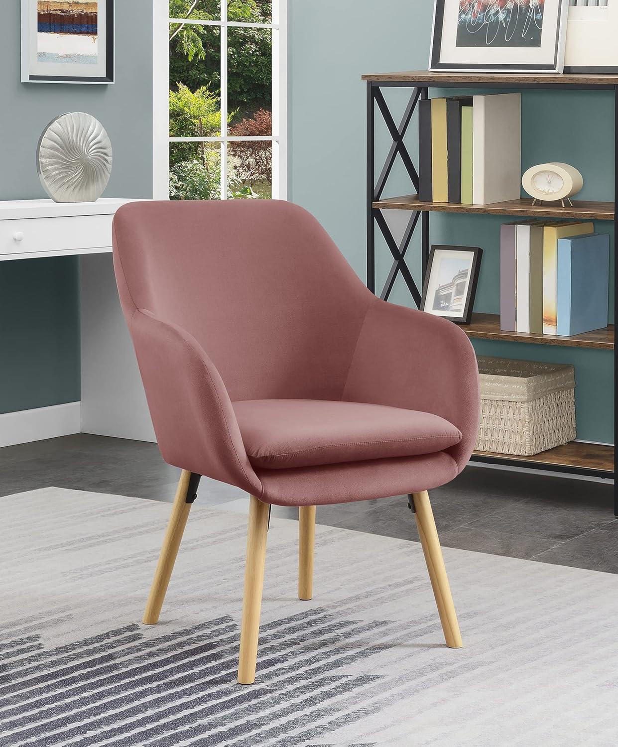 Convenience Concepts Take a Seat Charlotte Accent Chair, Blush Velvet