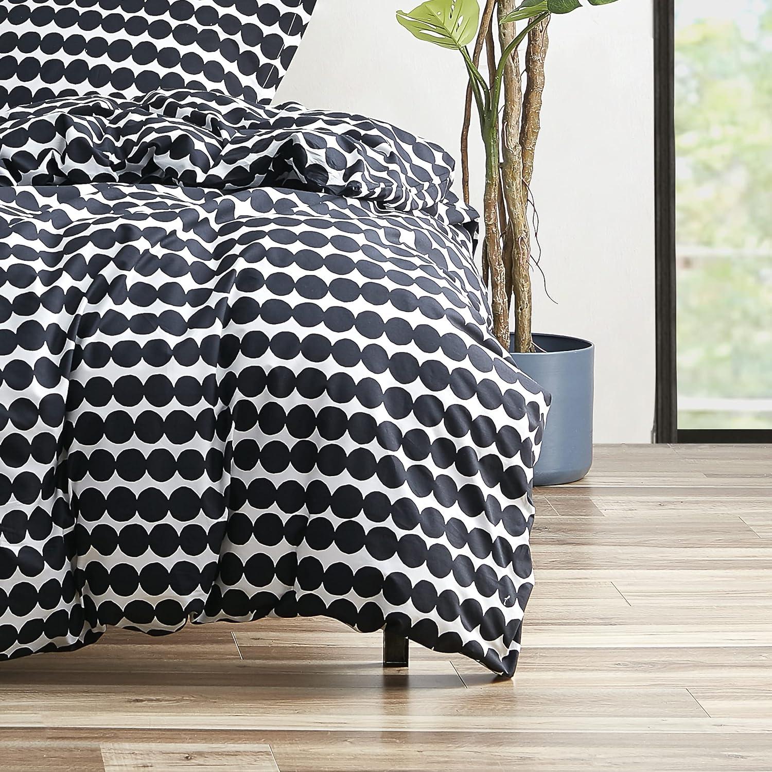 Marimekko Rasymatto Black Cotton Comforter Set & Reviews | Wayfair