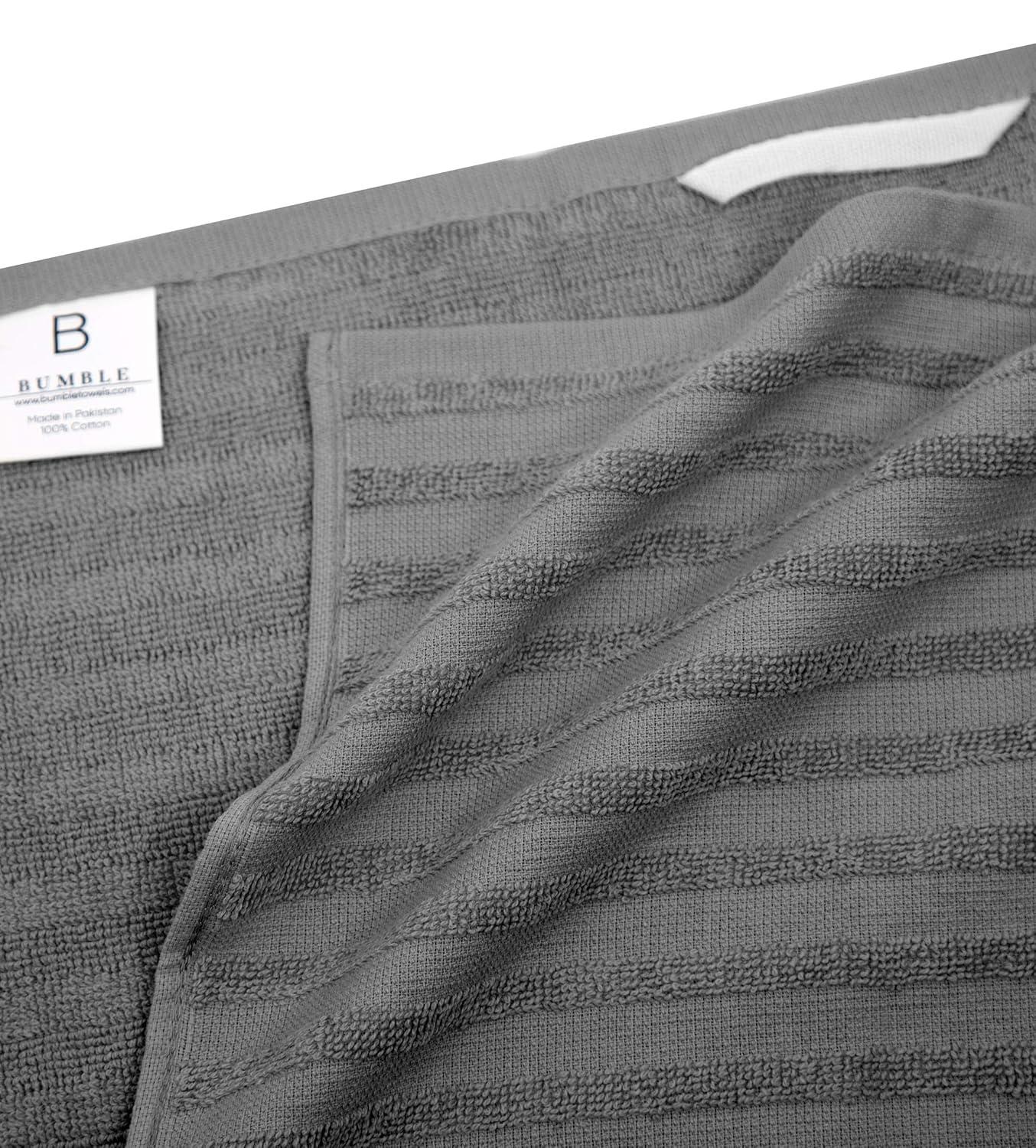 Bumble Premium Kitchen Hand Towels | 100% Cotton 16” x 26” | Absorbent Dish Cloths | 6 Pack (Grey)