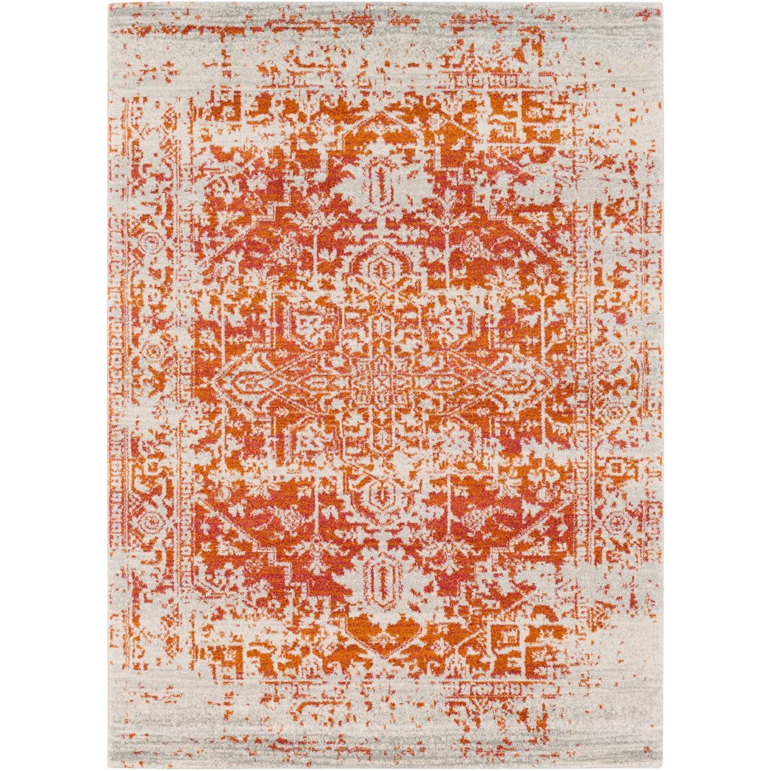 Livabliss Janine Vintage Medallion Area Rug,5'3" x 7'3",Burnt Orange