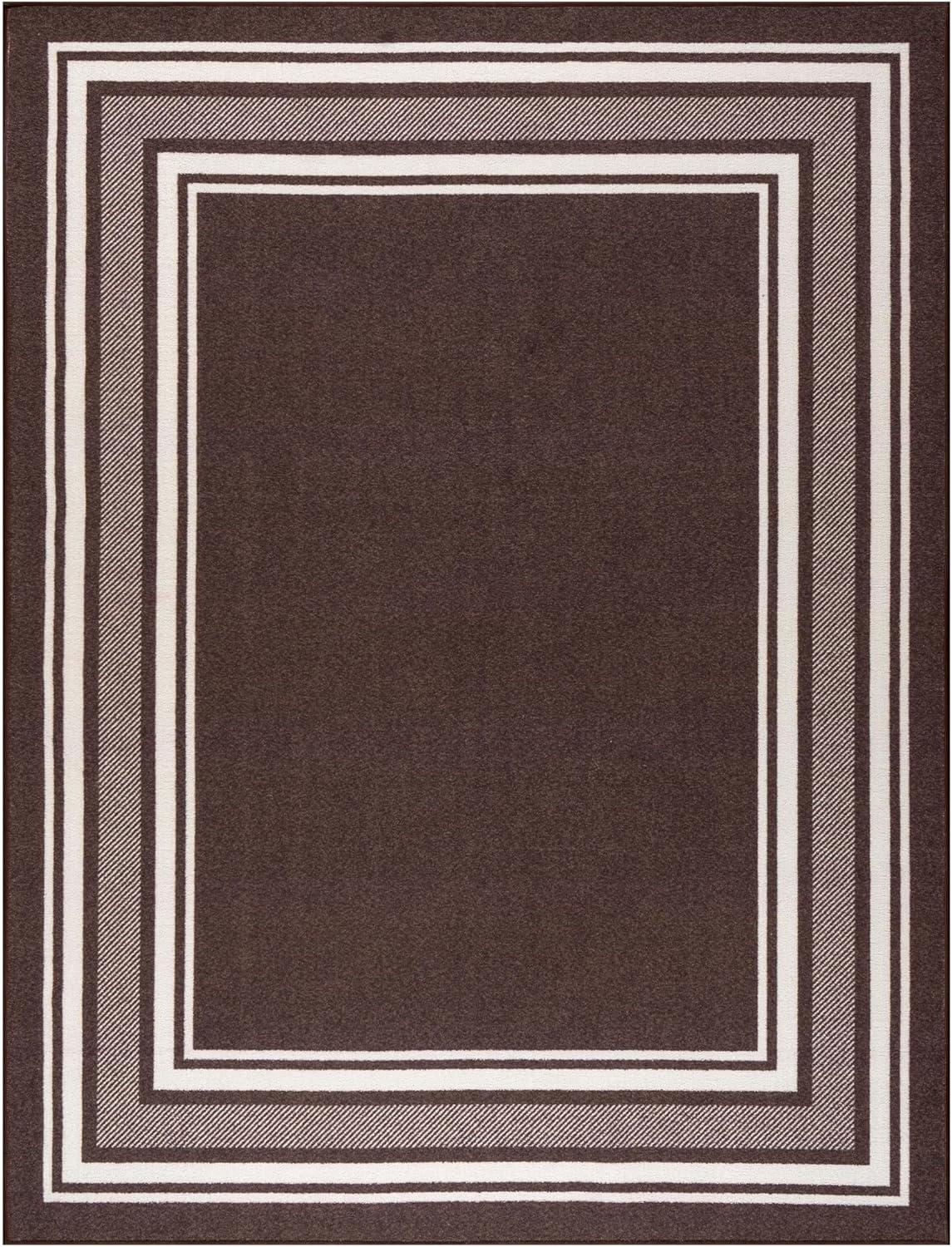 Quiogue Brown Non-Slip Area Rug