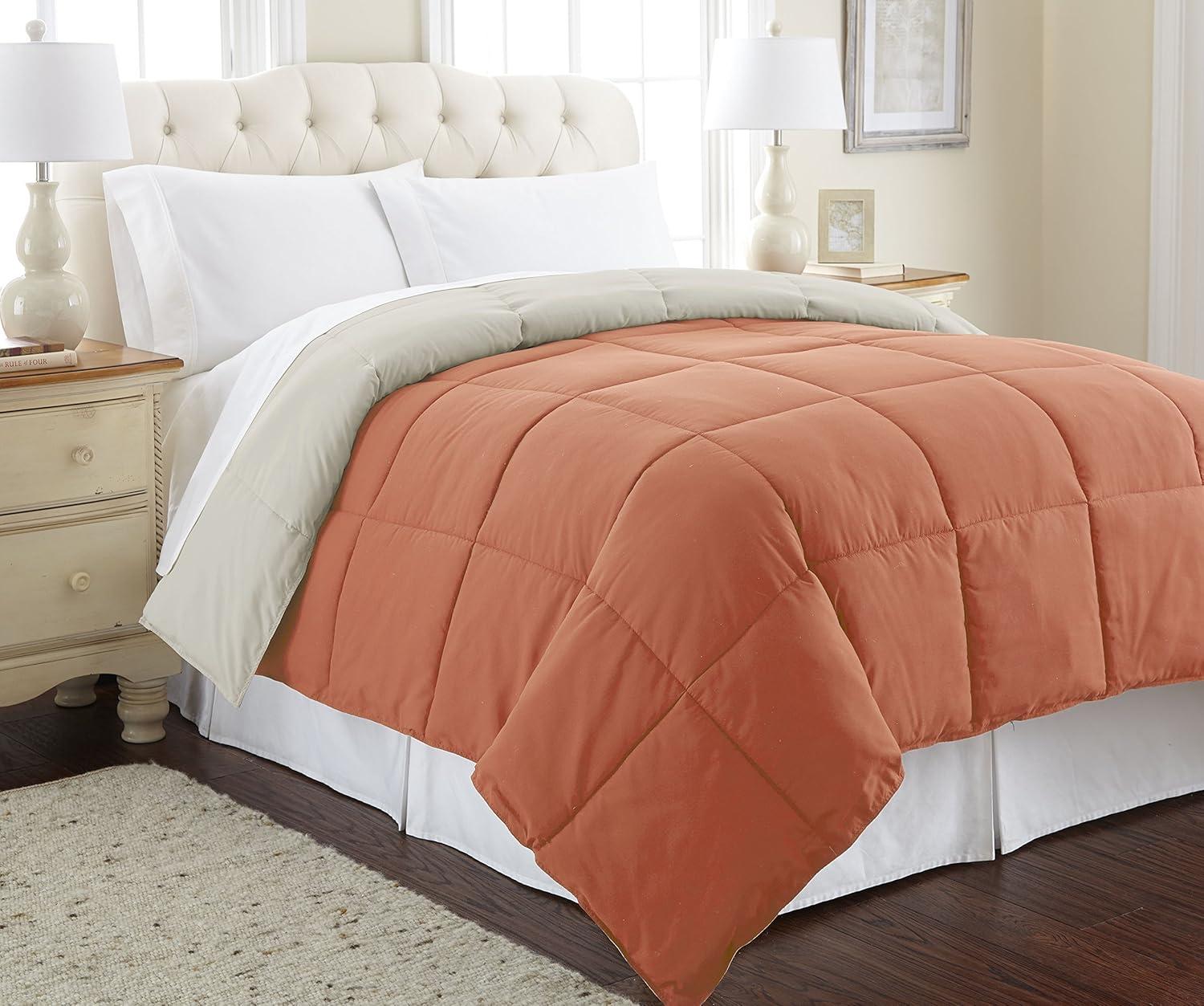 Modern Threads Sanctuary by PCT Down Alternative Microfiber Quilted Reversible Comforter & Duvet Insert - Soft, Comfortable Alternative to Goose Down - Bedding for All Seasons