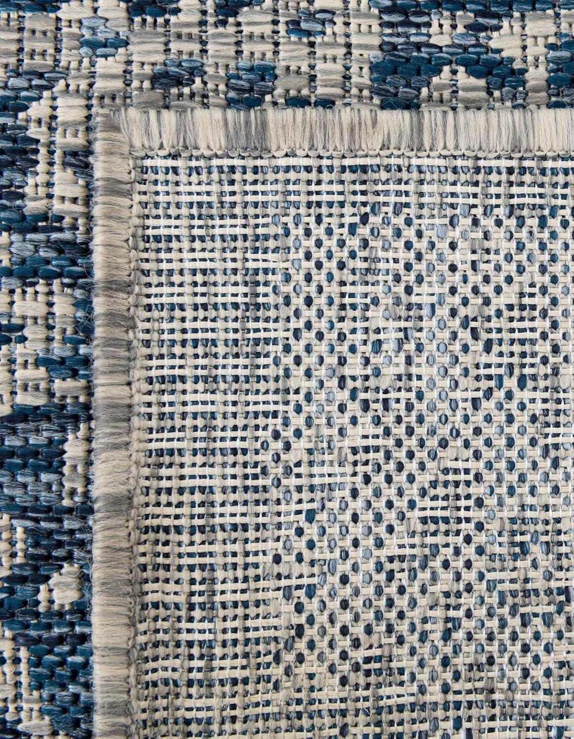 Unique Loom 5' 3 x 5' 3 Square Indoor/Outdoor Traditional Blue Area Rug