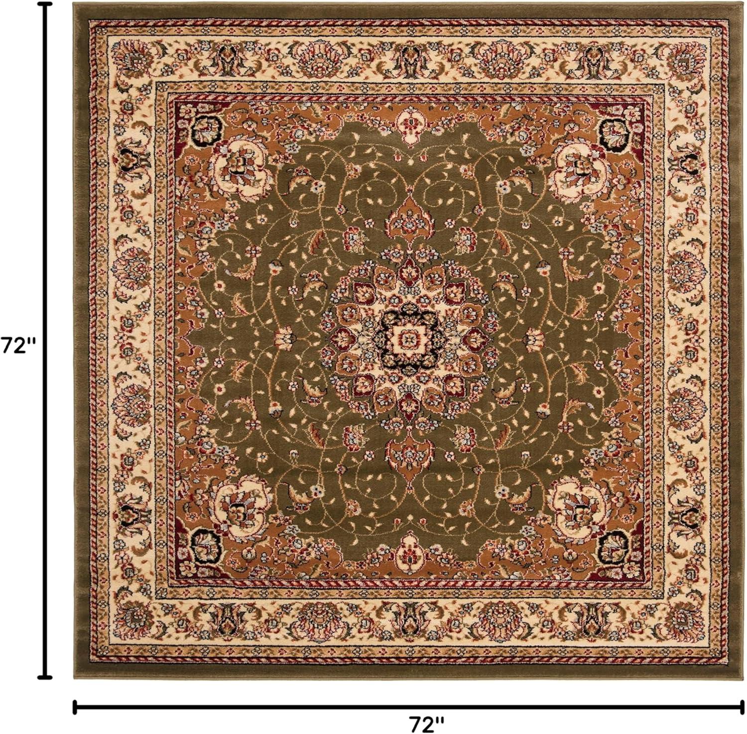 Lyndhurst LNH329 Power Loomed Area Rug - Black/Ivory - 6'x6' - Safavieh