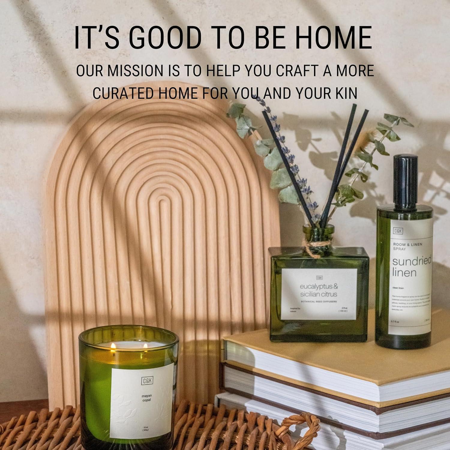 Craft & Kin Reed Diffuser Set With Flower For Home With Eucalyptus & Sicilian Citrus Scent