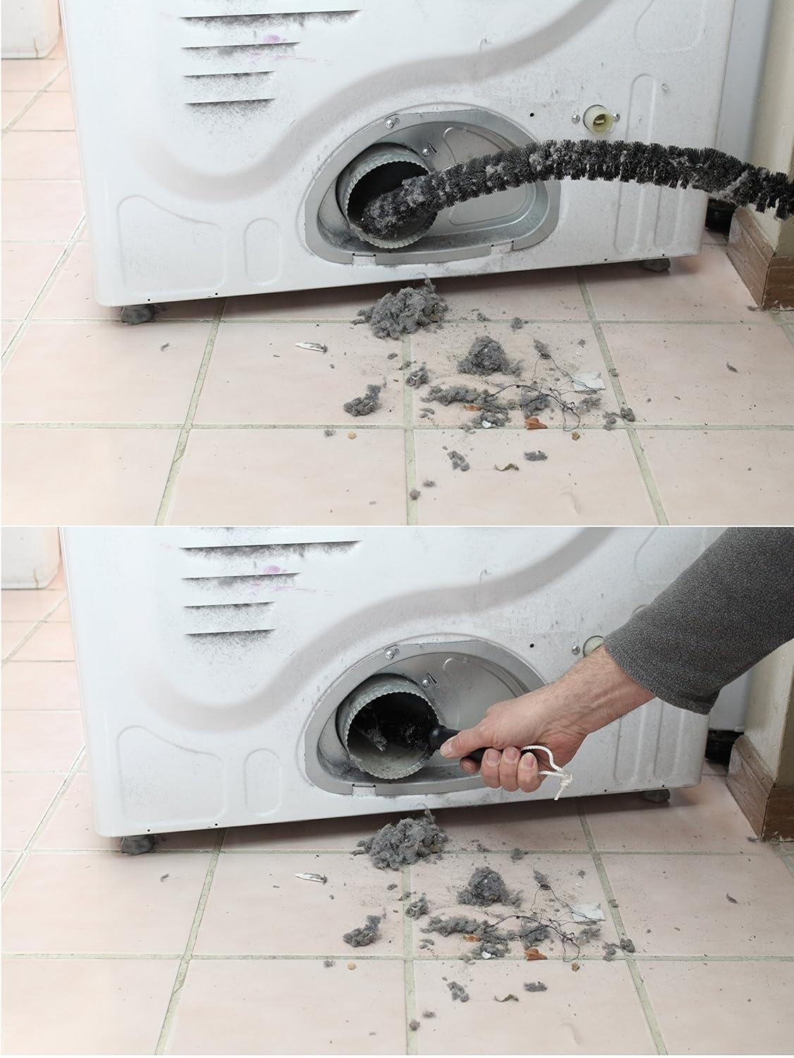 Vacuum Attachment for Dryer Vent, Crevice Cleaning Tool for Clothes Dryer with Lint Trap Brush and Flexible Hose. Duct Cleaner Kit. Designed by Dryer Vent Cleaning Technicians.