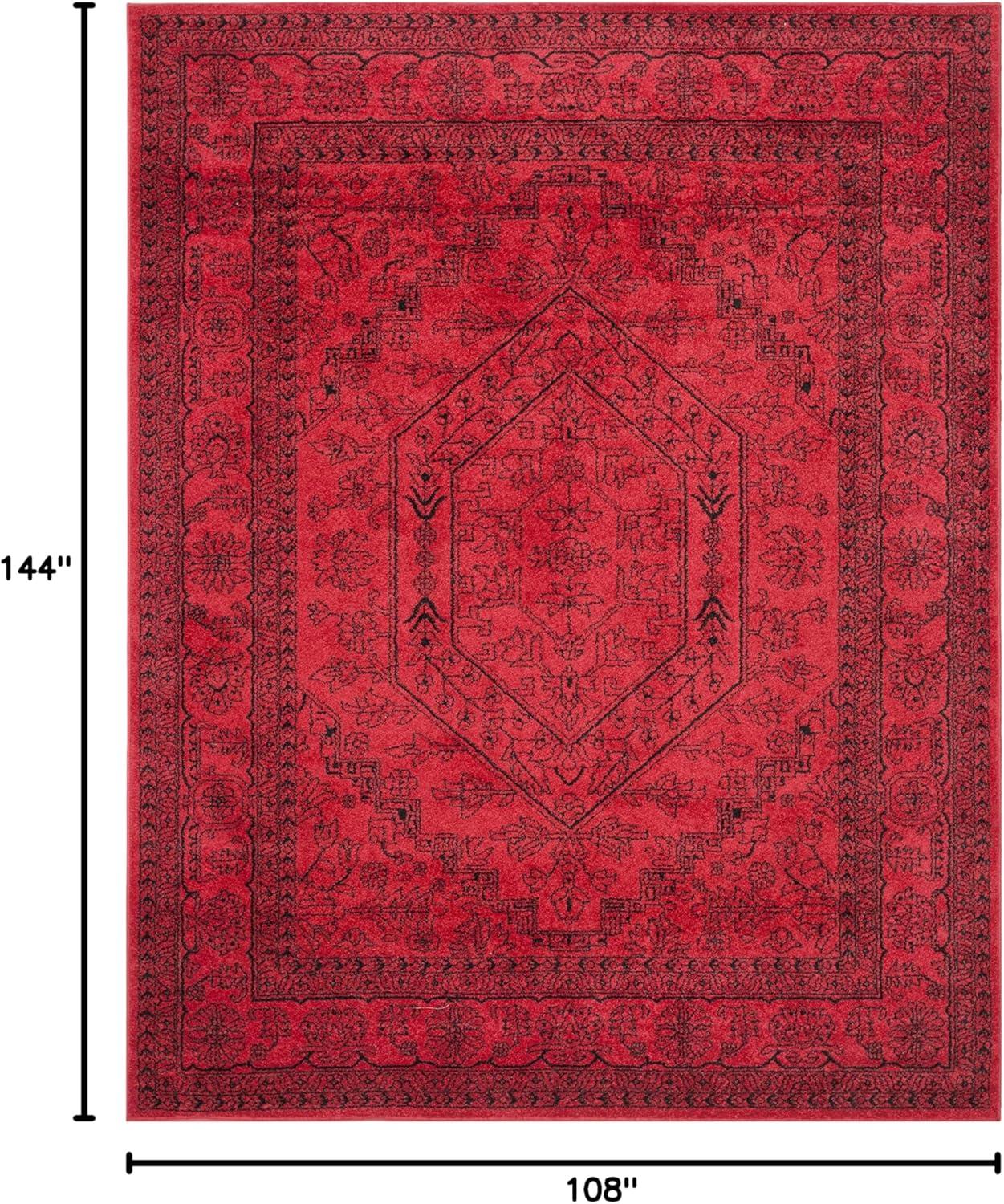 Adirondack ADR108 Power Loomed Area Rug - Red/Black - 8'9"x11'9" - Safavieh.
