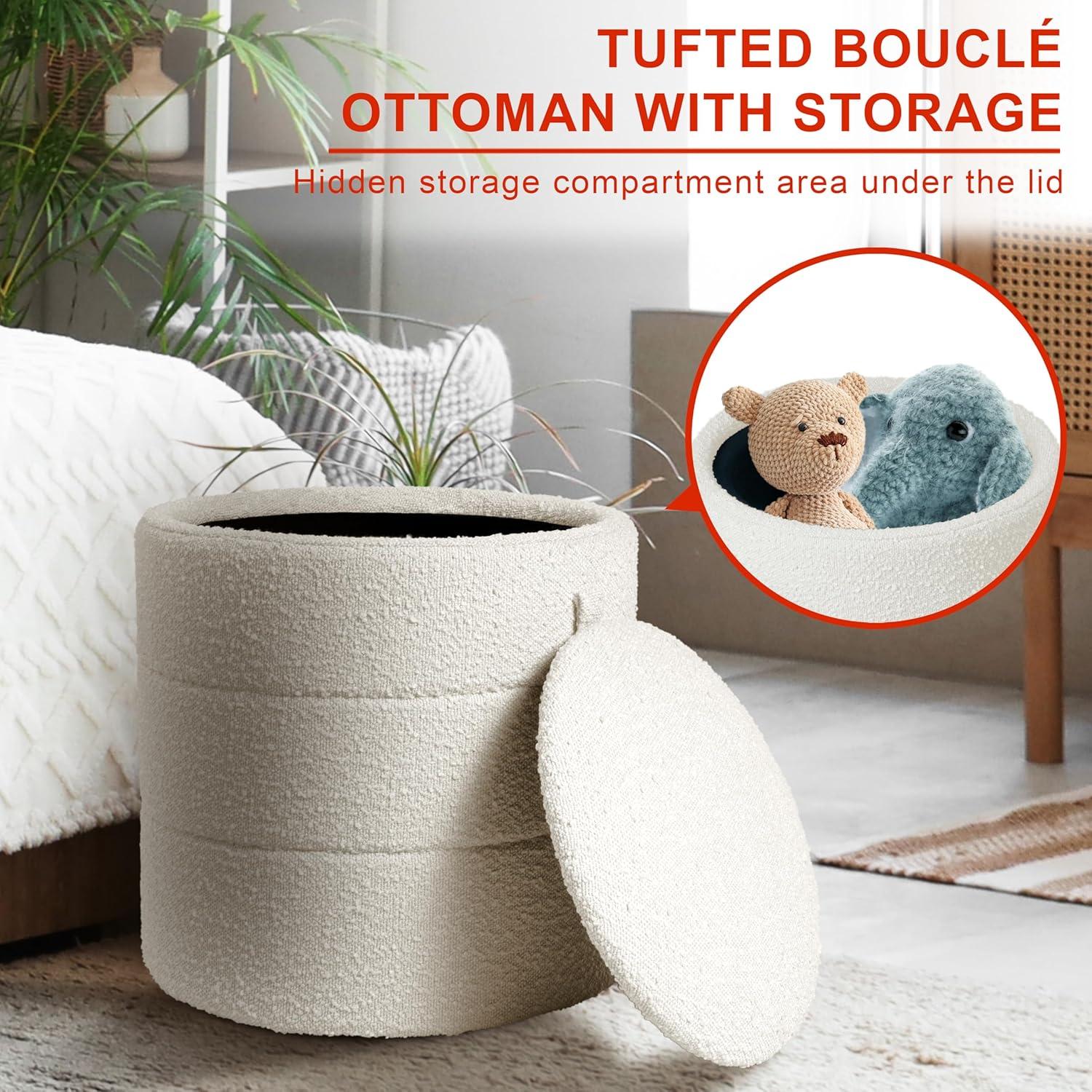 George Oliver Round Upholstered Ottoman