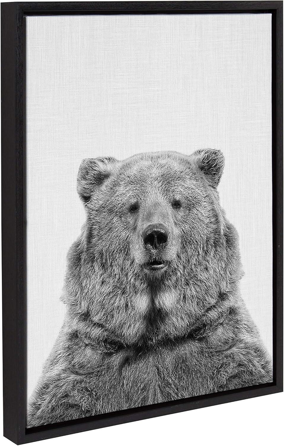 18" x 24" Sylvie Bear Framed Canvas by Simon Te Tai - Kate & Laurel All Things Decor