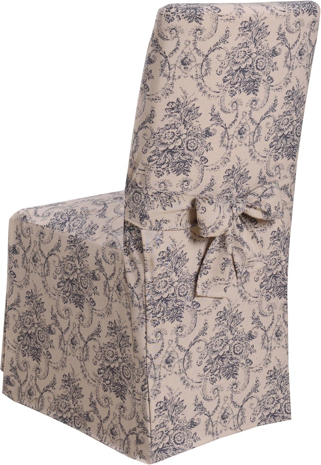 Navy Cotton Polyester Stretch Dining Chair Slipcover