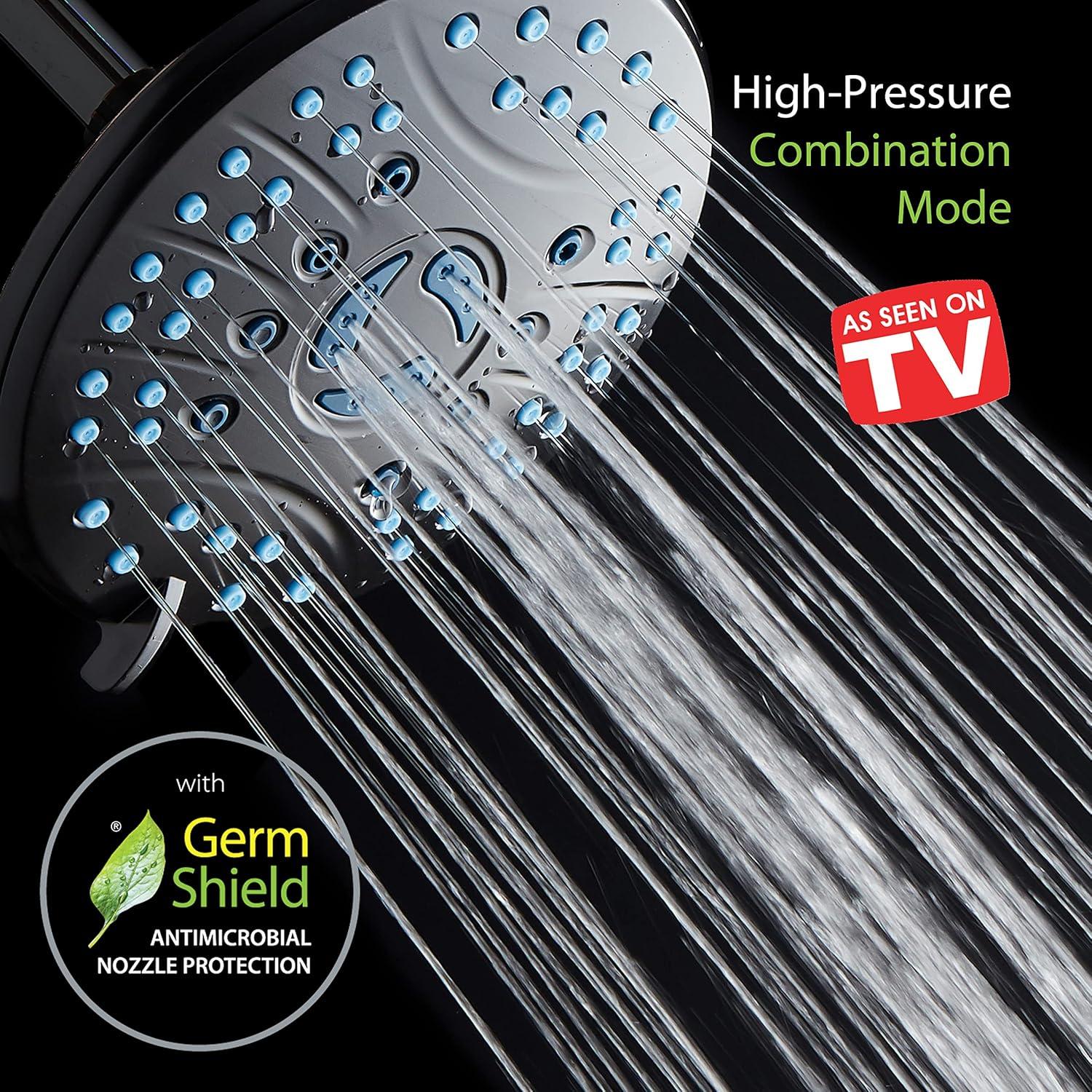 Bronze 7-Inch Round Rainfall Shower Head with 6 Settings