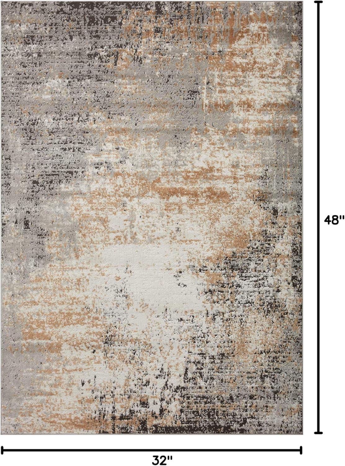 Loloi II Bianca Collection BIA-01 Stone / Gold, Abstract Area Rug 2'-8" x 4'