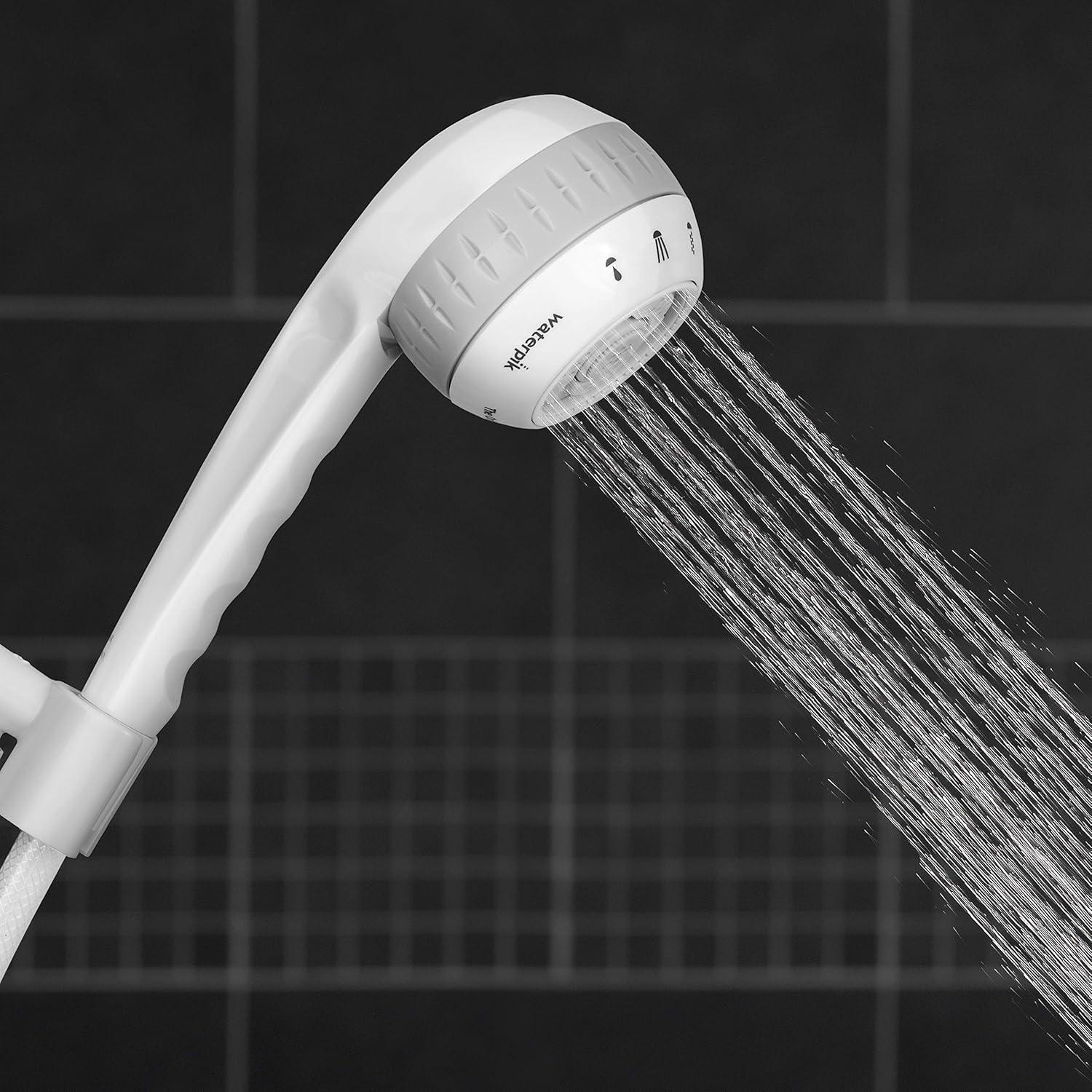 White Chrome Handheld Showerhead with 6 Spray Settings