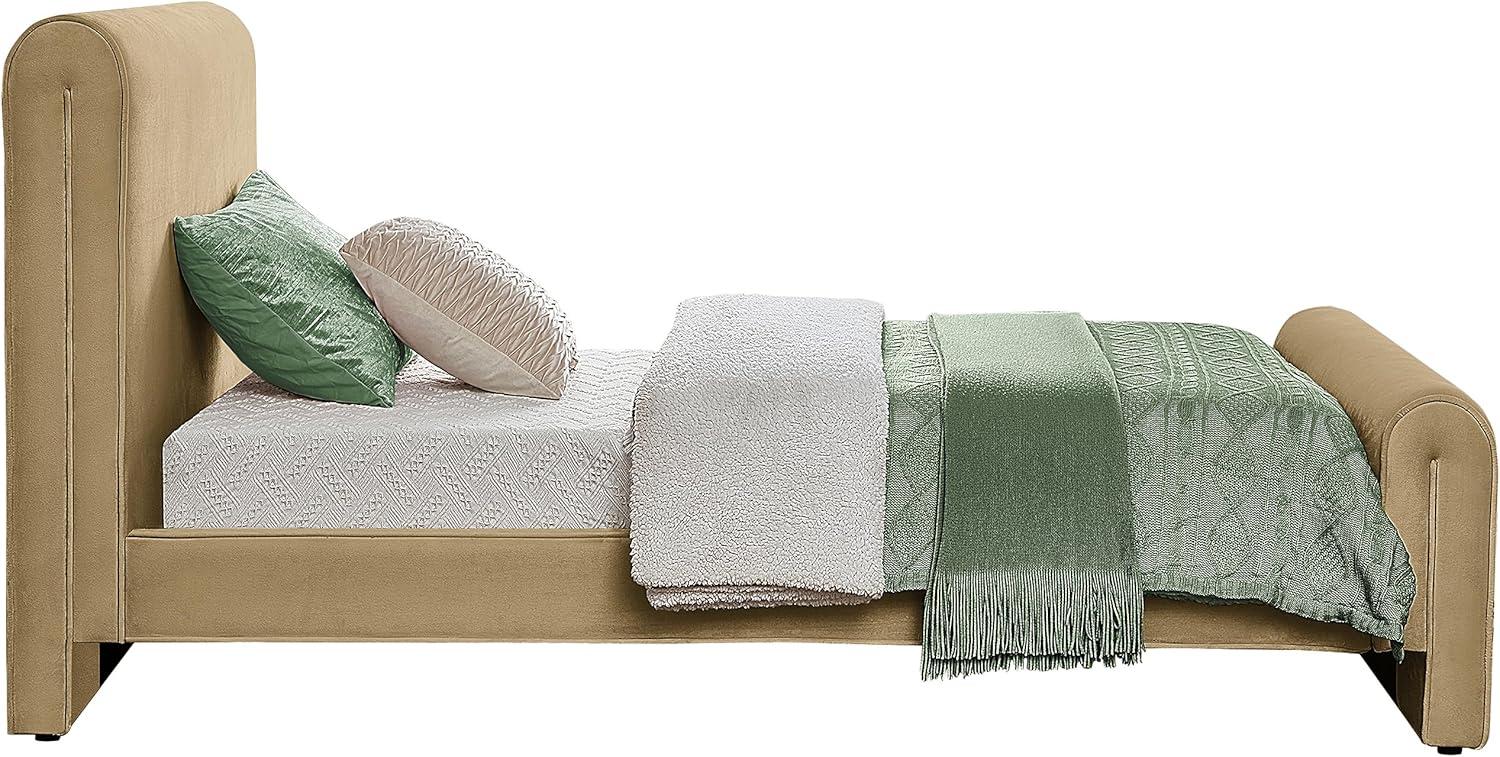 Meridian Furniture Sloan Camel Velvet Queen Bed