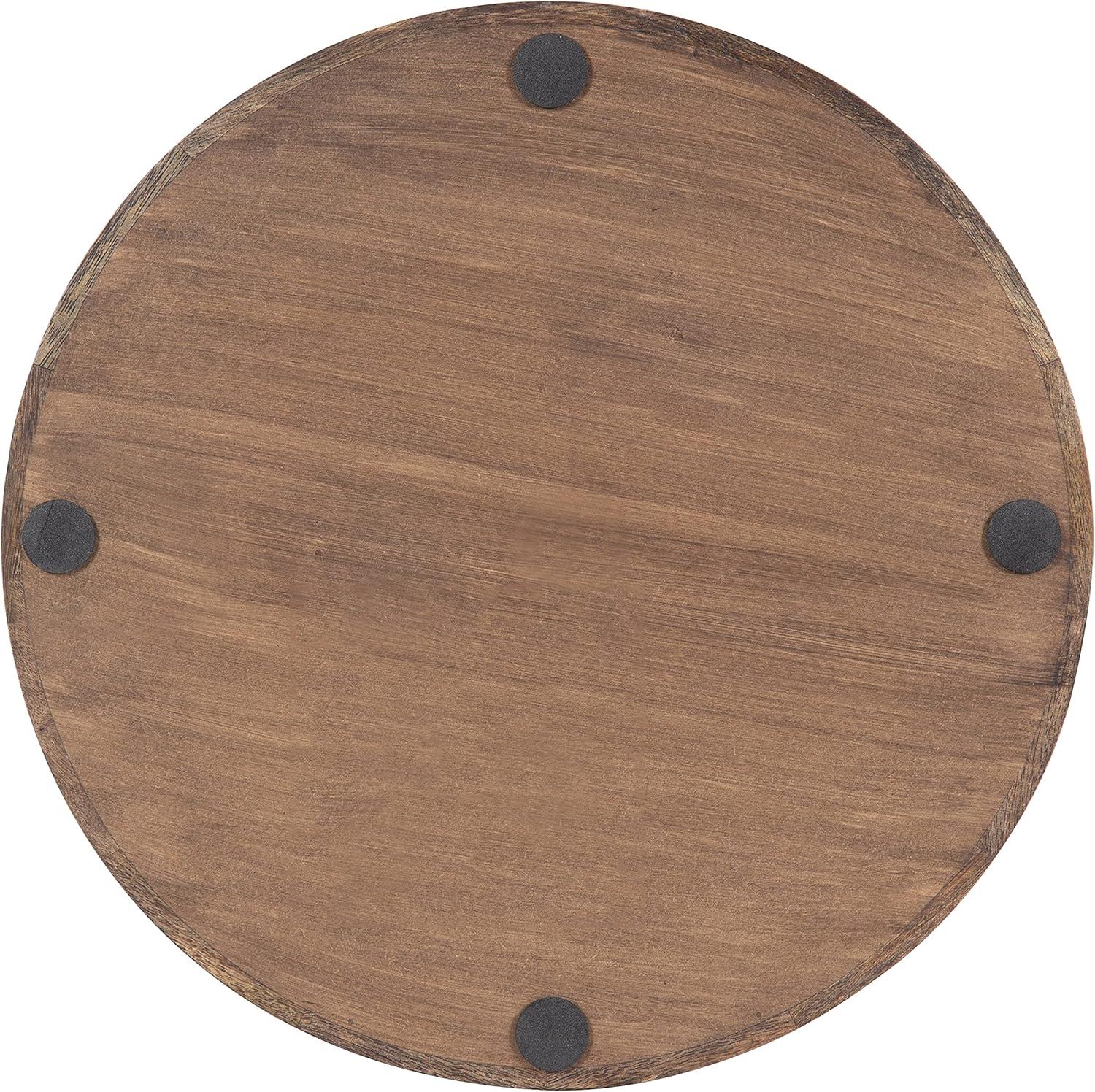 Kate and Laurel Ehrens Round Decorative Wood Tray