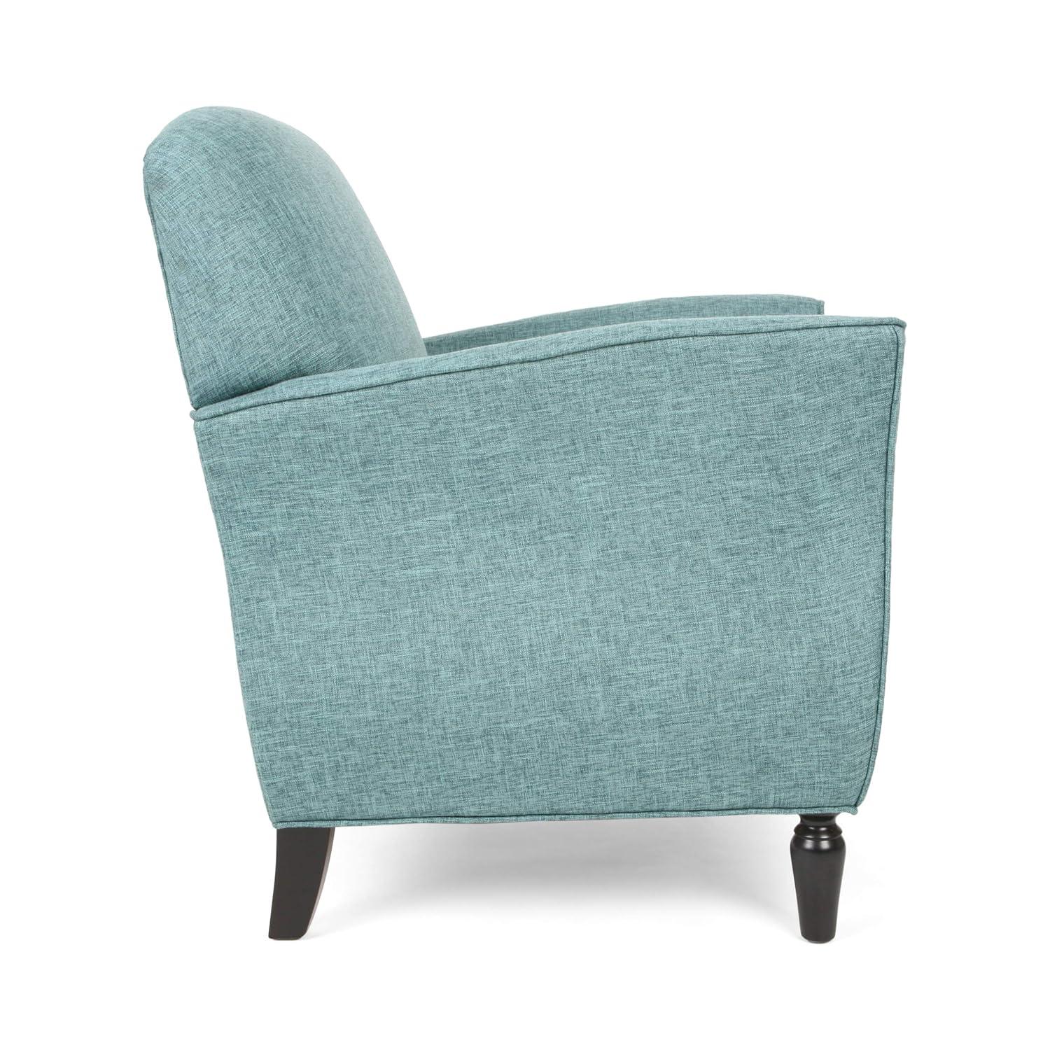 Swainson Traditional Tweed Armchair Teal: Overstuffed, Turned Legs - Christopher Knight Home