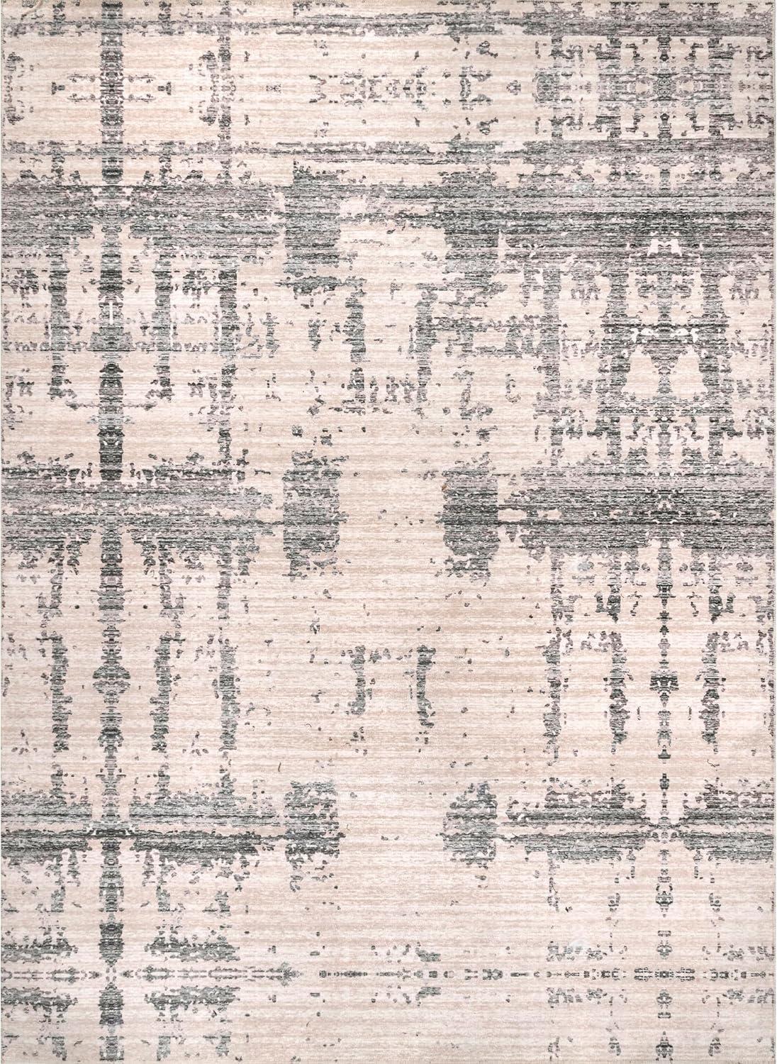 Nuloom Ariana Abstract 5x8 Machine Washable Indoor Area Rug for Living Room Bedroom Dining Room Kitchen, Grey/Beige
