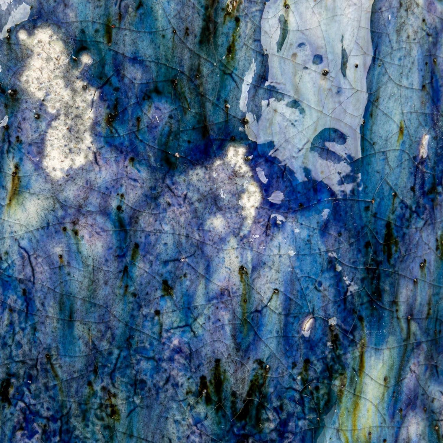 Bloomingville Large Decorative Terra-cotta Planter with Crackle Glaze, Blue