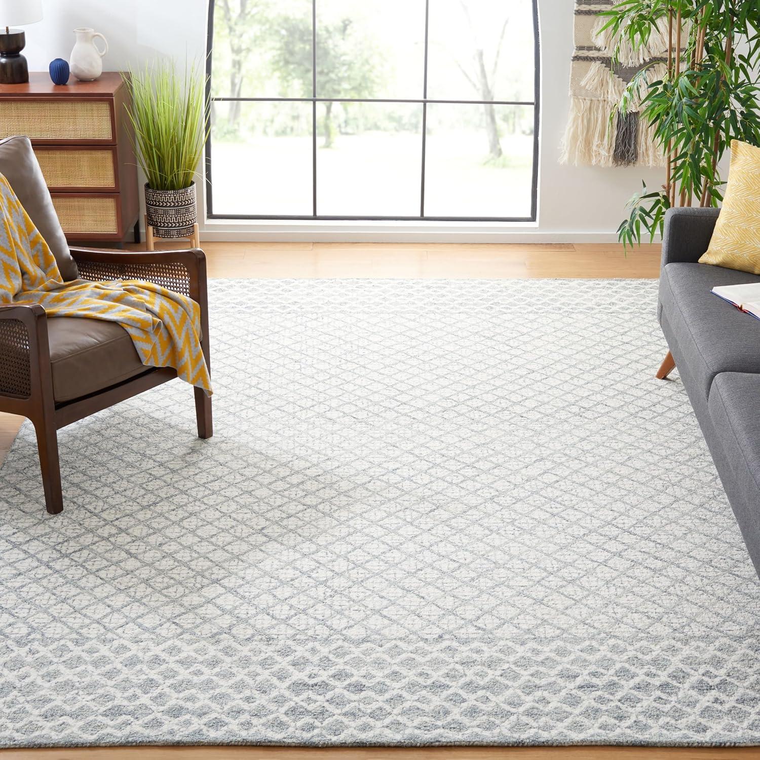 Abstract ABT203 Handmade Indoor Area Rug - Grey/Ivory - 8'x10' - Safavieh