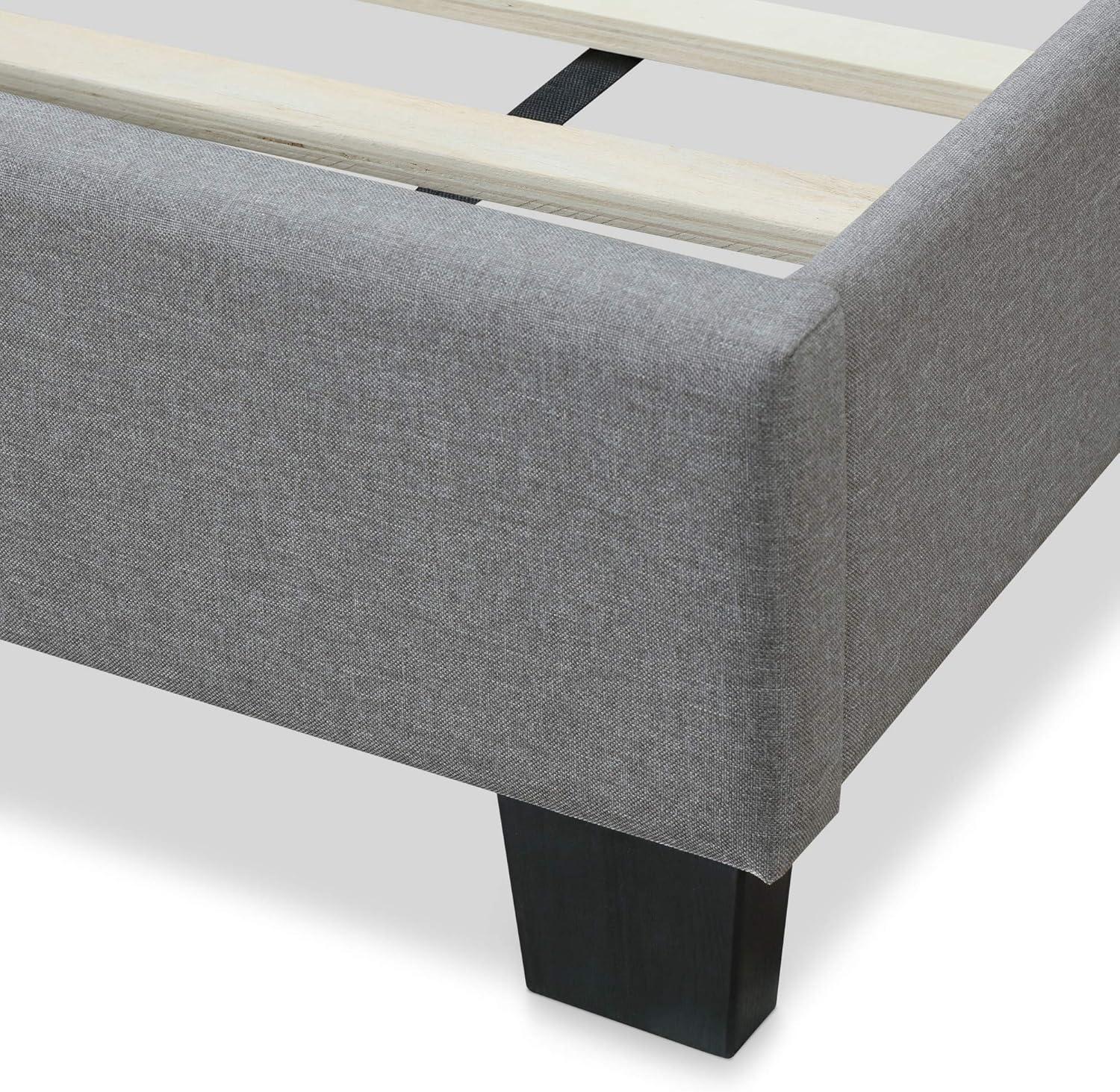 Hudson Upholstered Bed Gray - ClickDecor