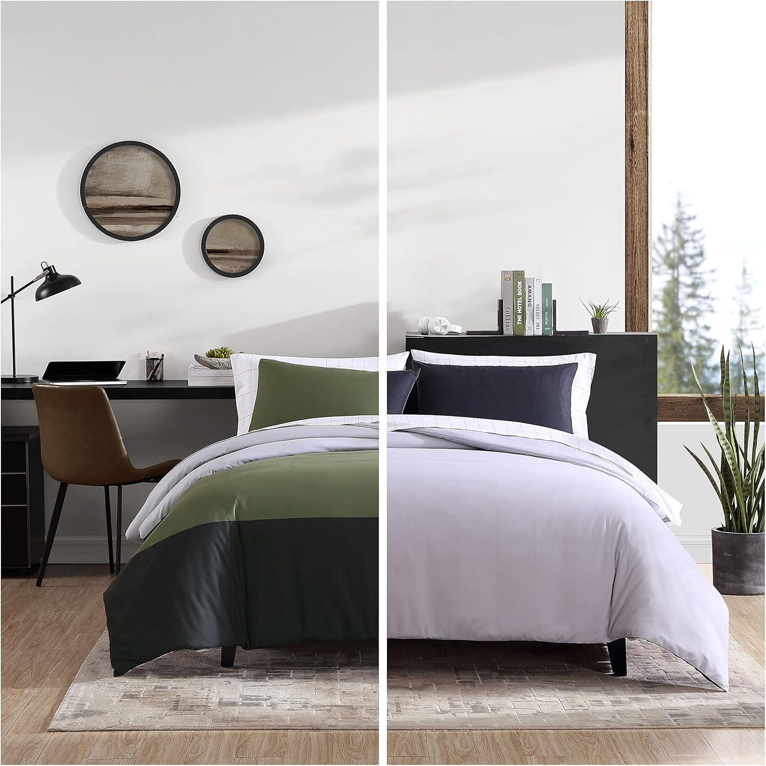 Eddie Bauer Skyline Stripe Duvet Set Green