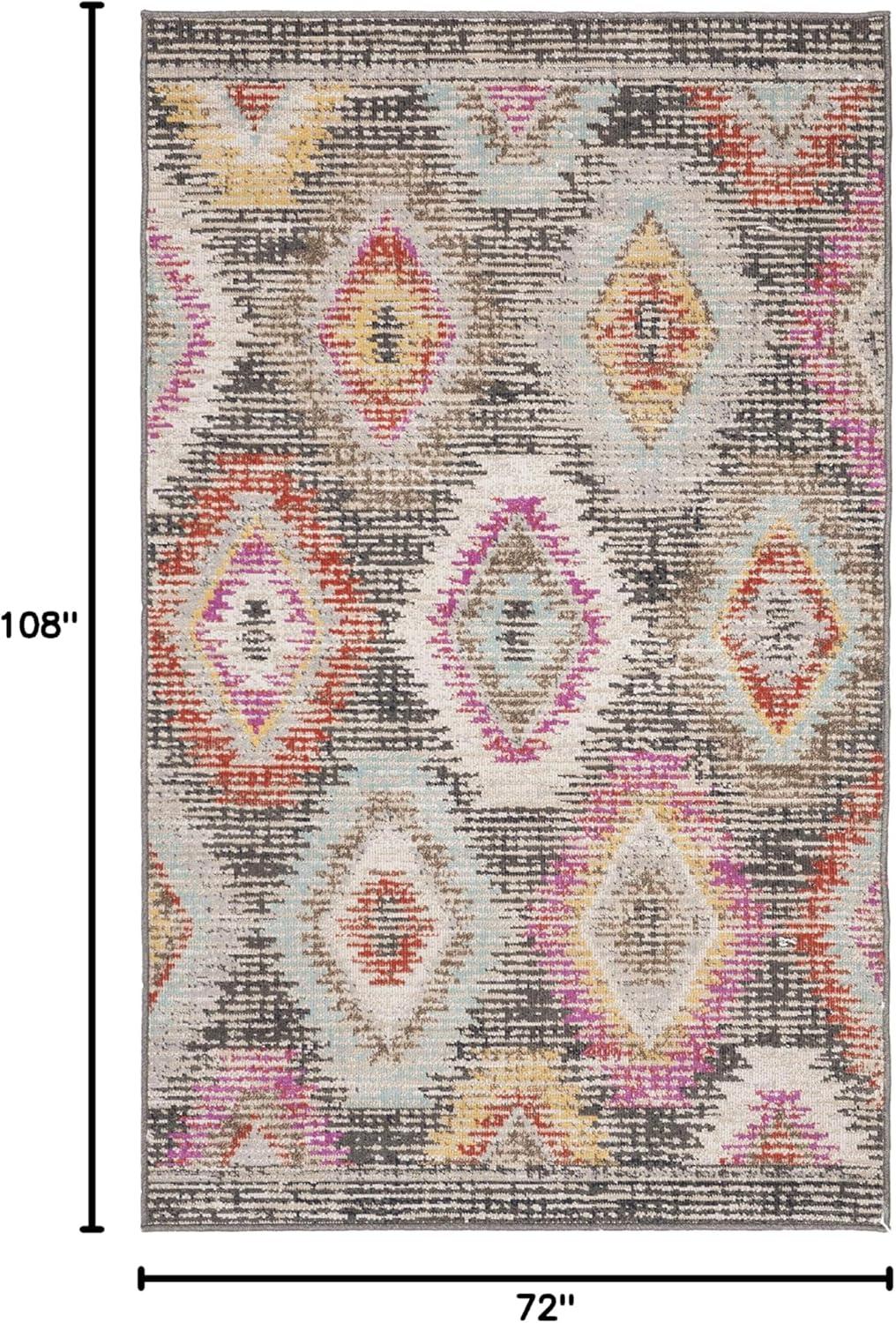 Montage Gray/Multi 6 ft. x 9 ft. Geometric Indoor/Outdoor Patio  Area Rug