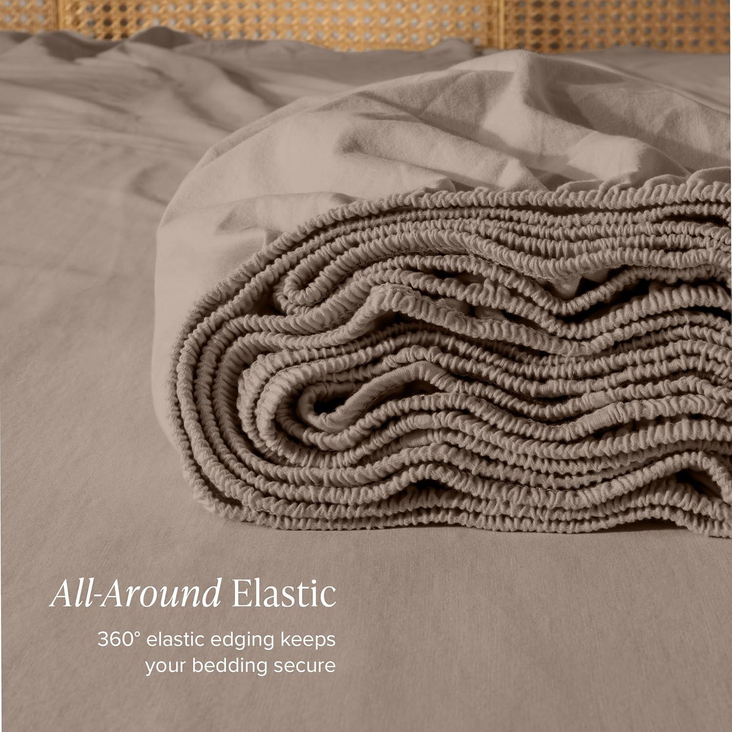 Bare Home Organic 100% Cotton Jersey Knit Fitted Sheet