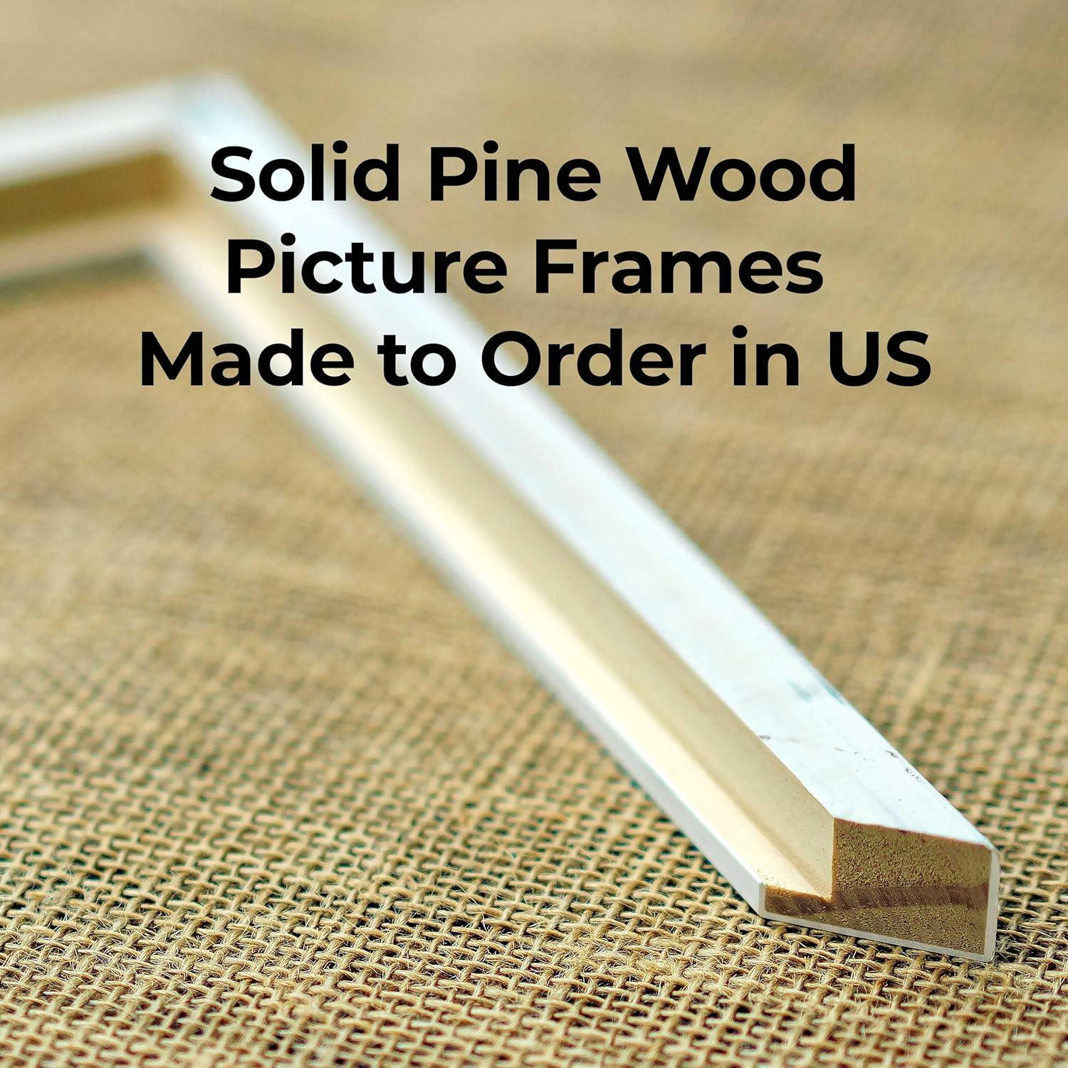 9x27 Frame White Real Wood Picture Frame Width 0.75 inches | Interior Frame Depth 0.5 inches |