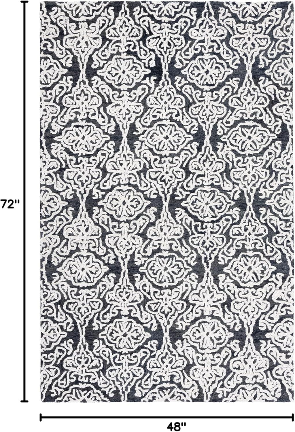 Blossom BLM112 Hand Tufted Indoor Area Rug - Beige/Ivory - 4'x6' - Safavieh
