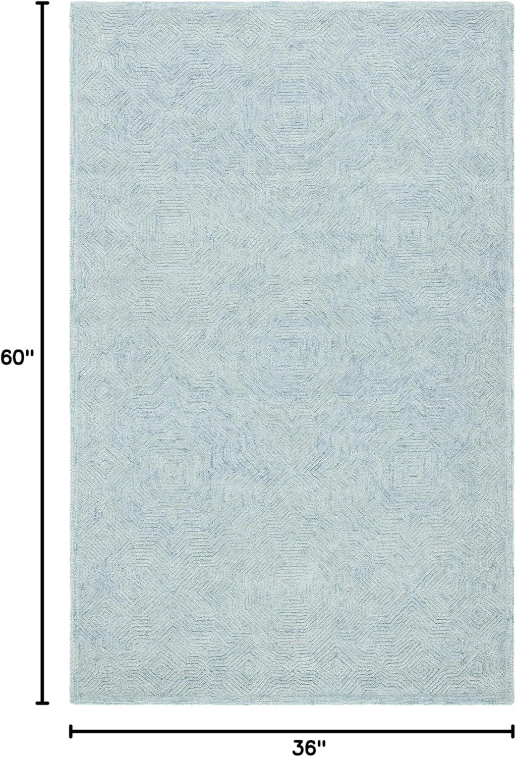 Ikat IKT506 Hand Tufted Accent Rug - Aqua - 3'x5' - Safavieh