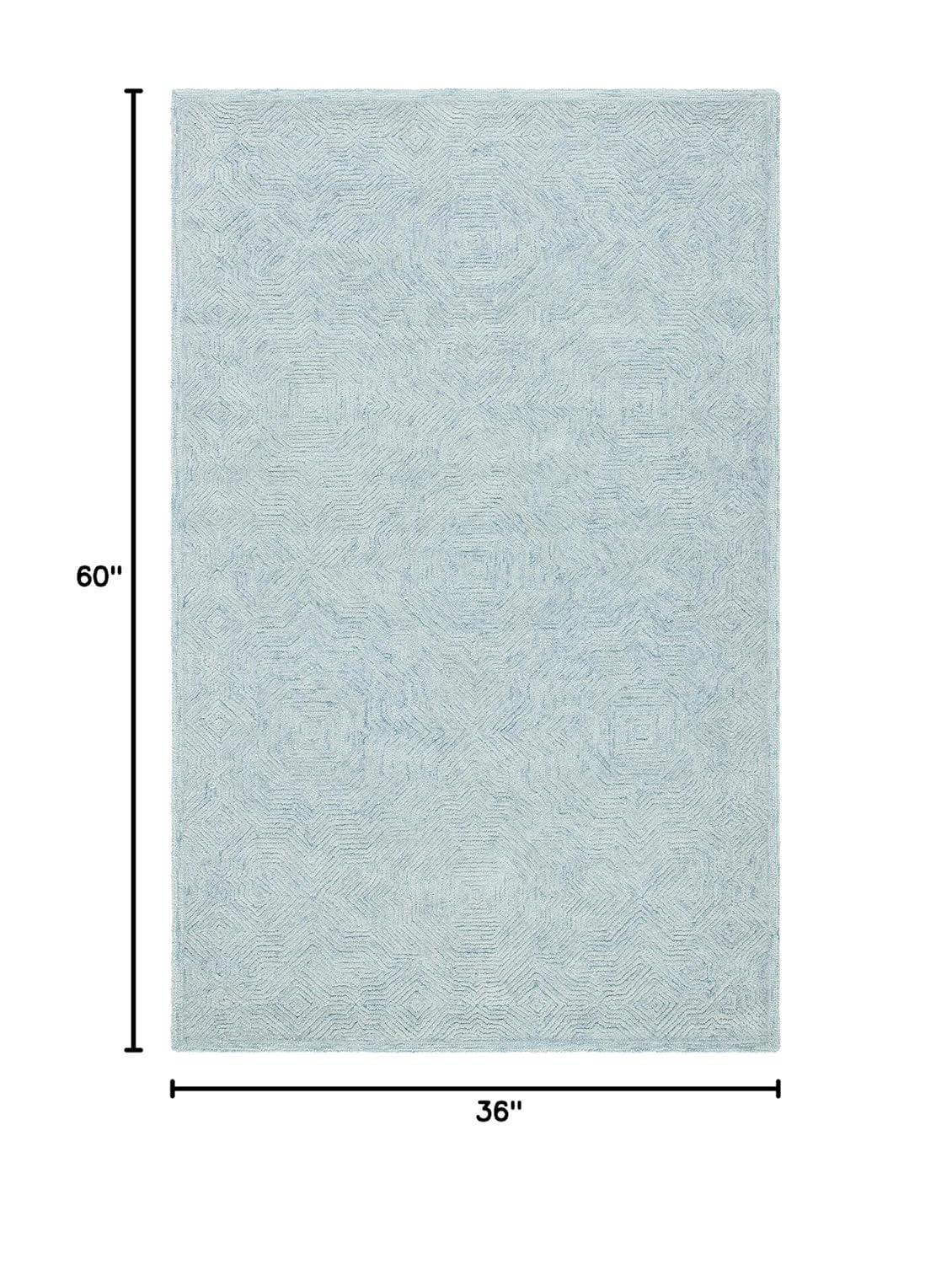 Ikat IKT506 Hand Tufted Accent Rug - Aqua - 3'x5' - Safavieh