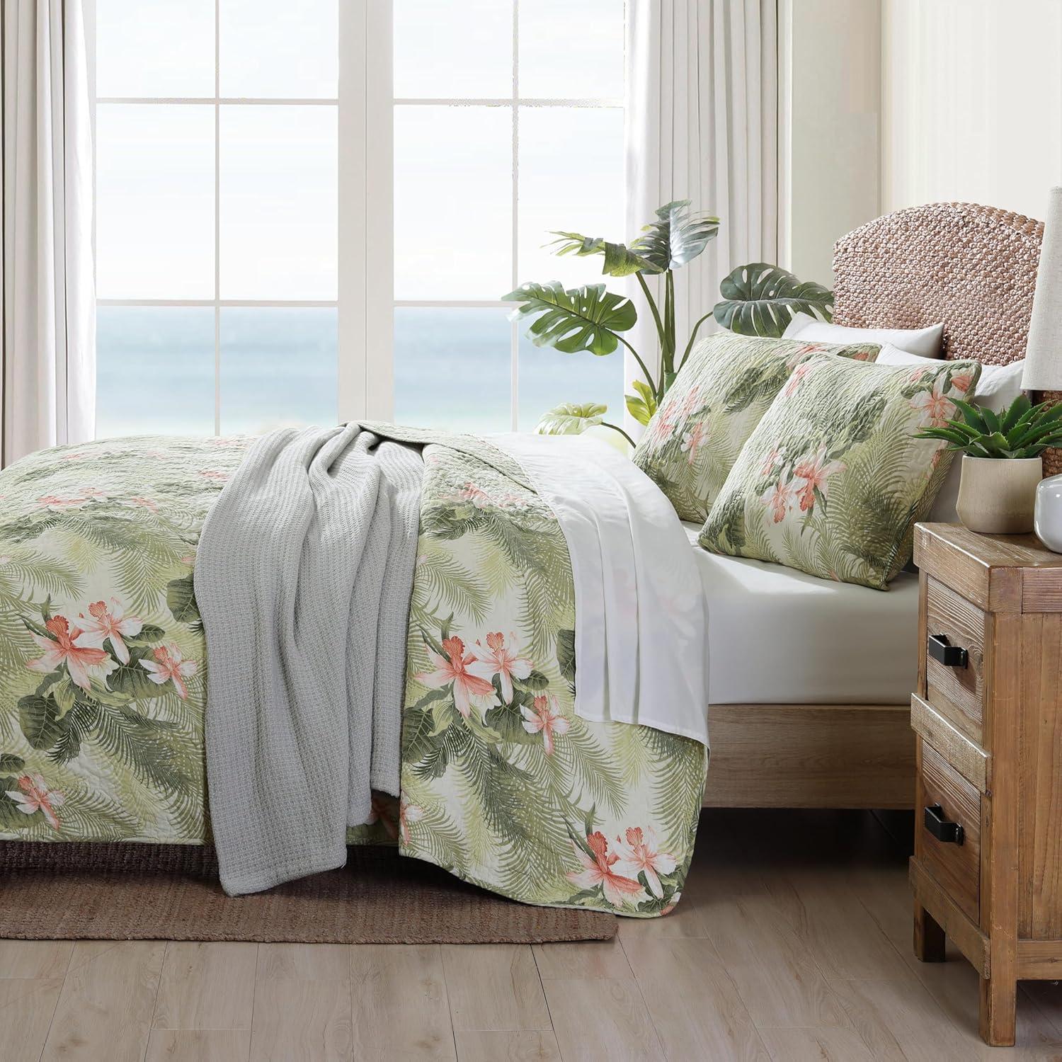 Tropical Orchid Palm Quilt & Sham Set Green - Tommy Bahama