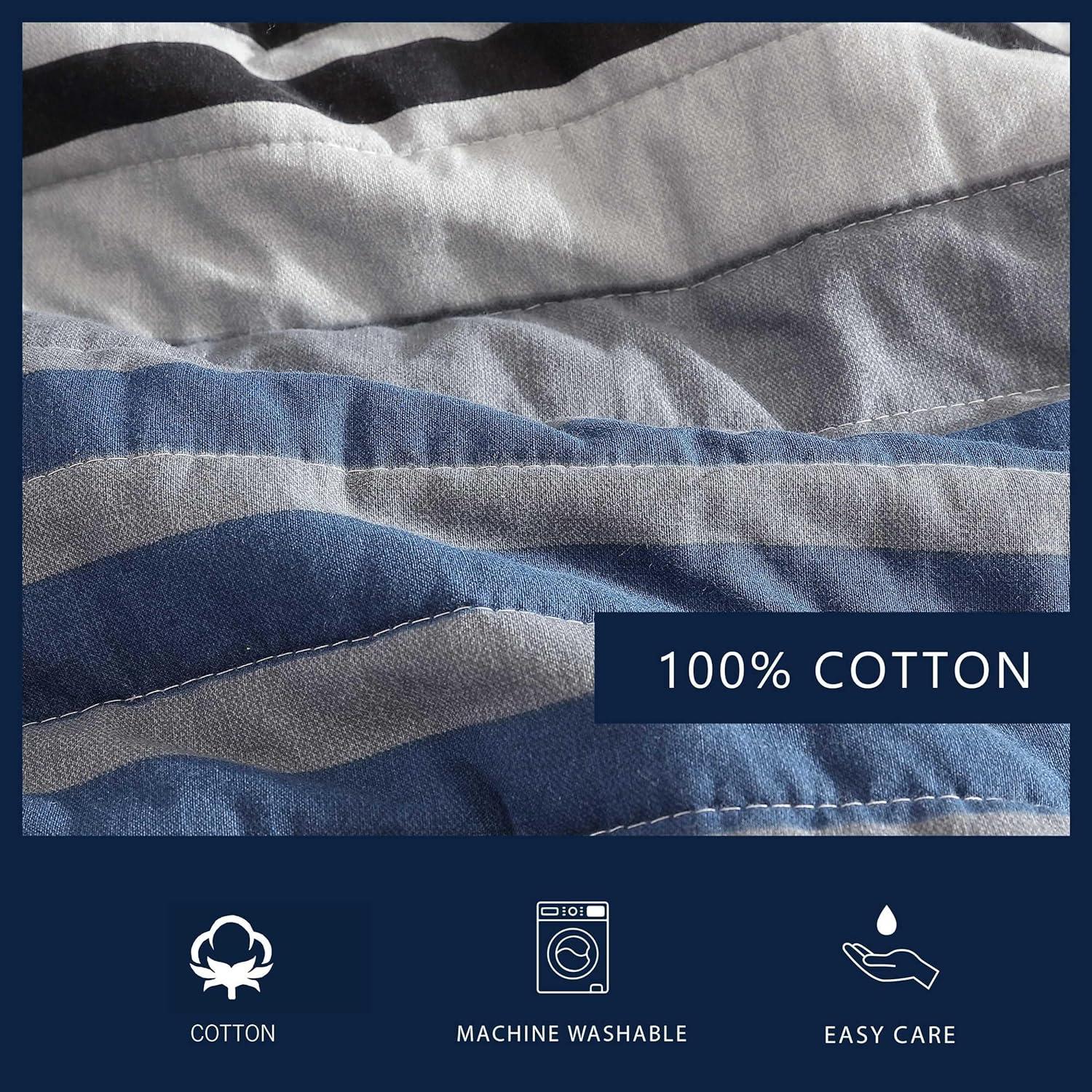 Nautica Rendon Cotton Reversible Charcoal Quilt Set