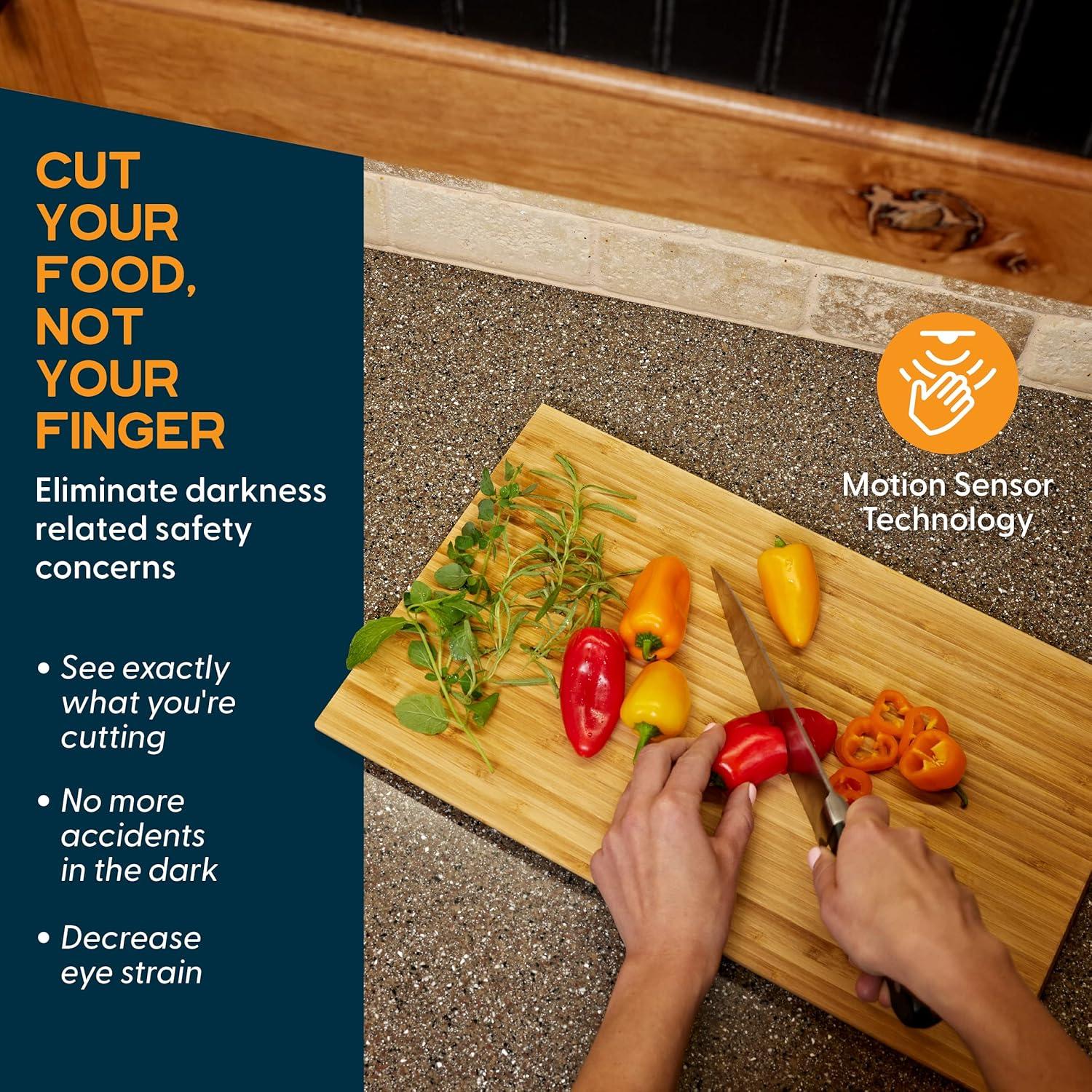 Power Practical Under Cabinet LED Light Kit for Kitchen - 3 Lighting Strips, Power Supply, Motion Sensor, Mounting Brackets for Lights, Manual