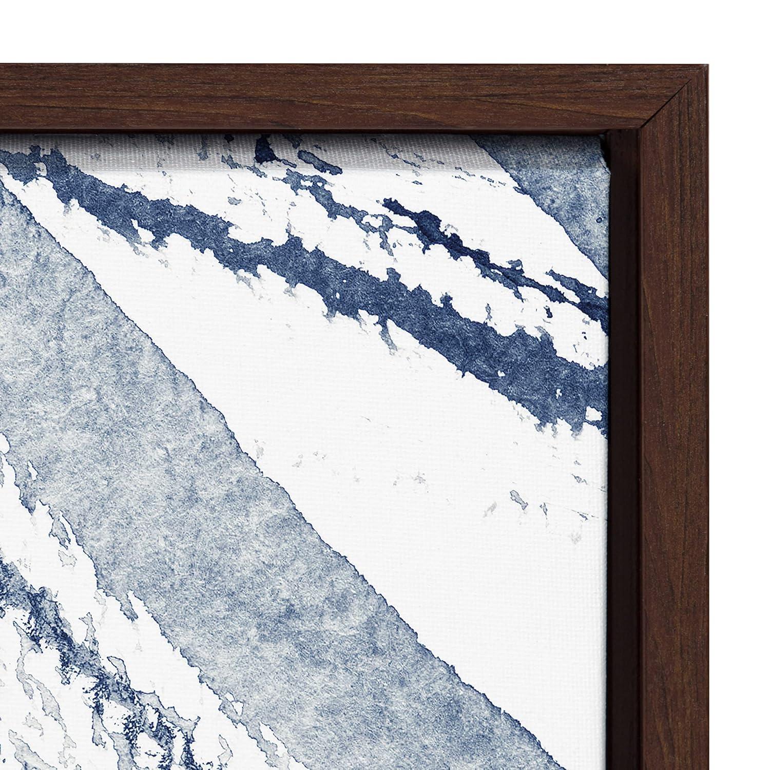 Kate and Laurel Sylvie Indigo Watercolor Framed Canvas Wall Art by Amy Peterson Art Studio, 23x33 Gray, Decorative Abstract Art Print for Wall