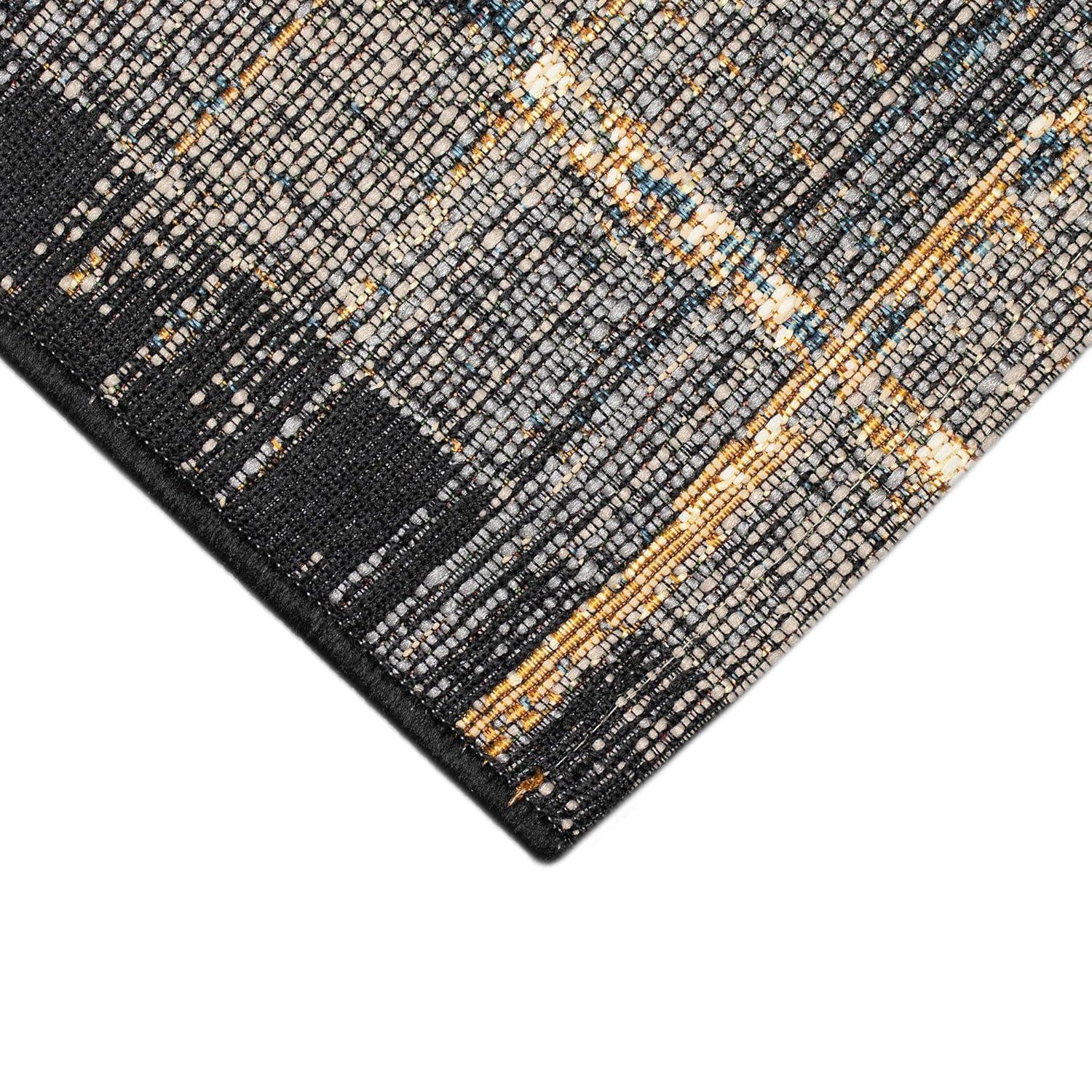 Liora Manne Marina Stripe Indoor/Outdoor Rug Black 7'10" x 9'10"