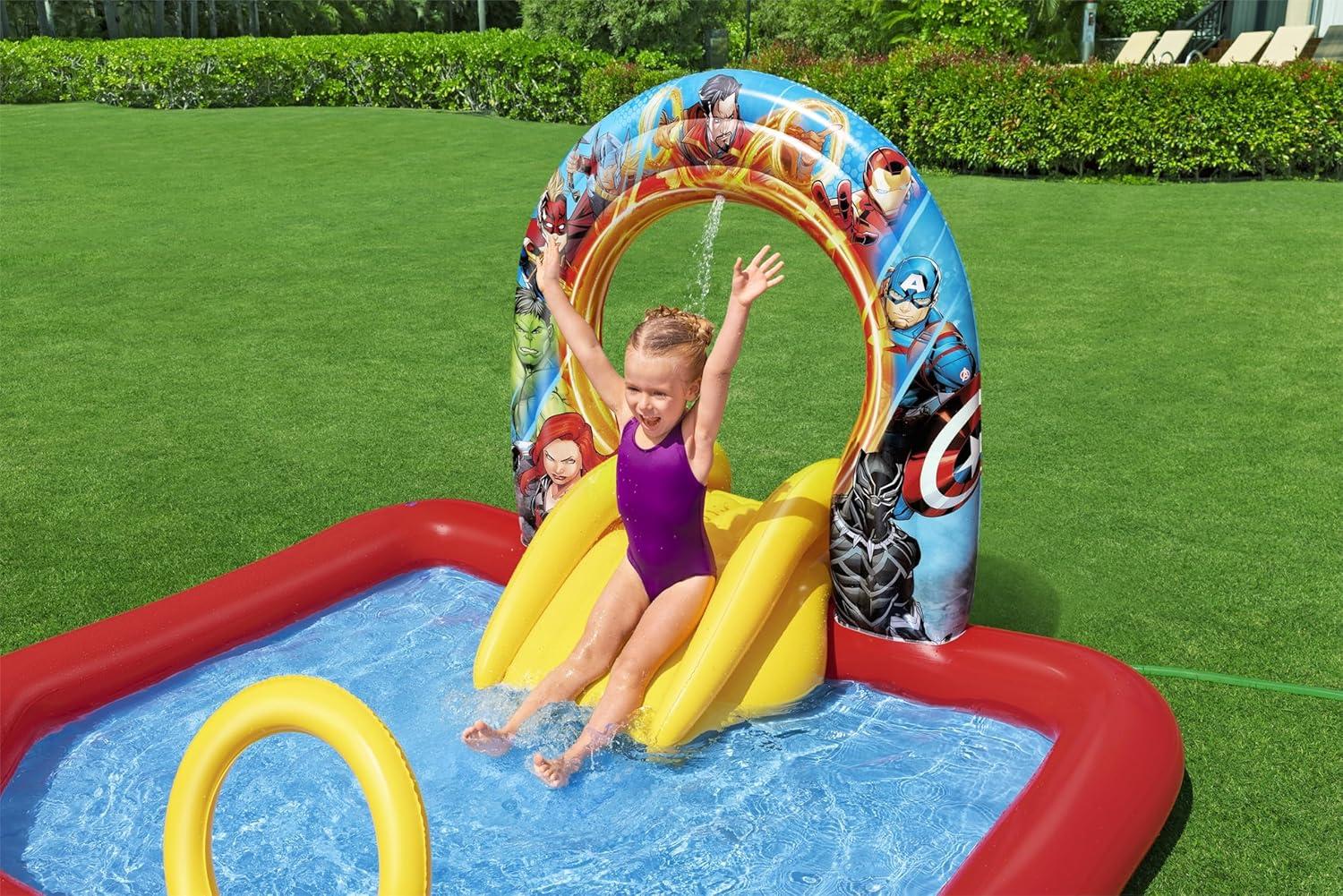 Bestway Marvel's Avengers Assemble Kids Inflatable Water Play Center | Outdoor Summer Pool Toy for Children Ages 2+