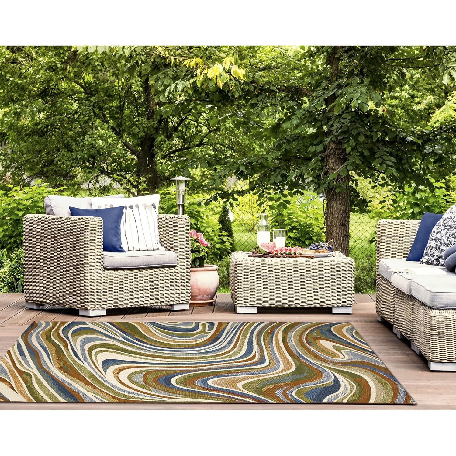 Liora Manne Marina Tides Indoor/Outdoor Rug Multi 3'3" x 4'11"