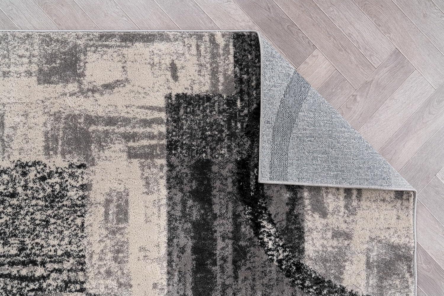 World Rug Gallery Abstract Circle Cream 3'3"x5' Area Rug