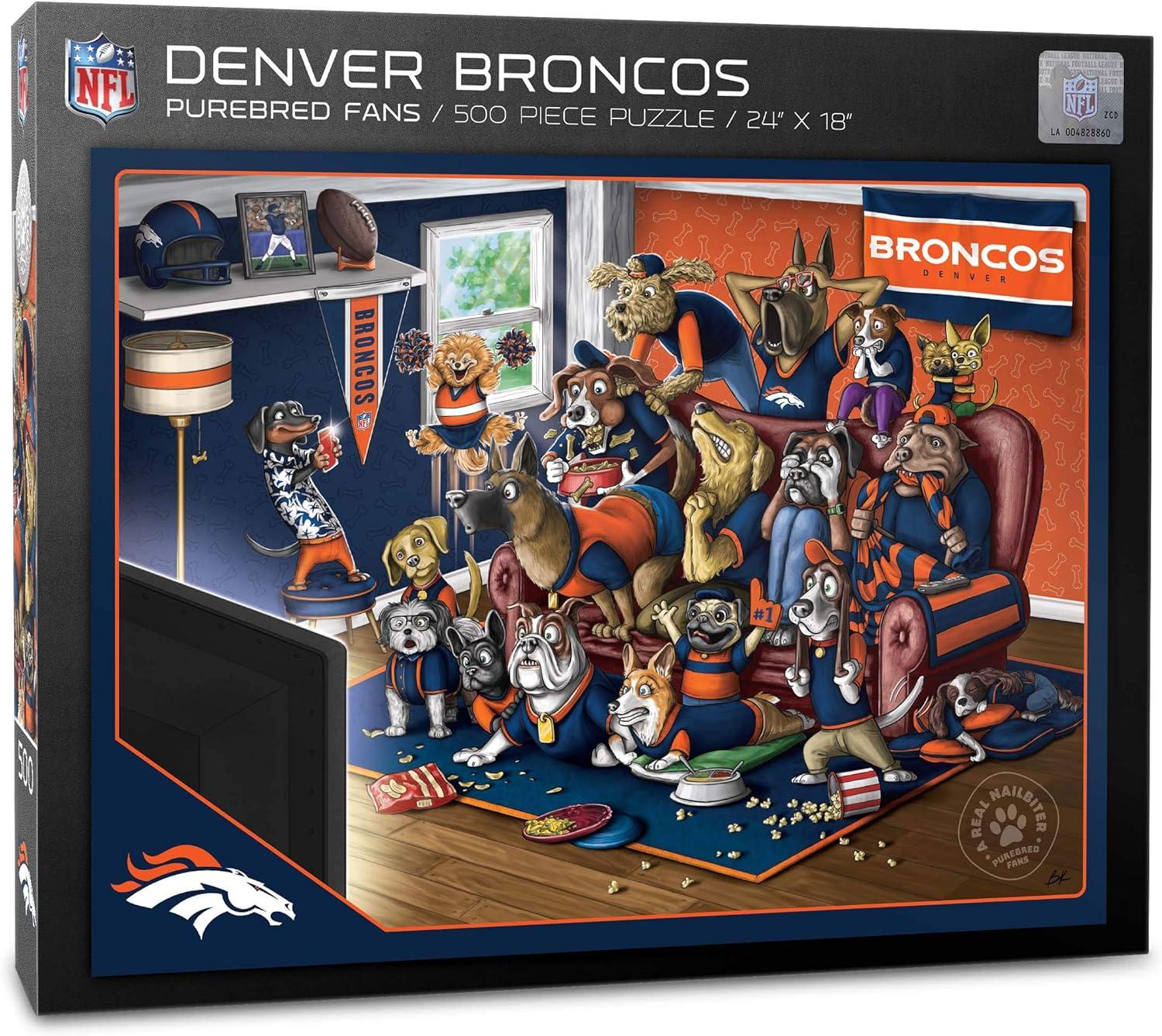 YouTheFan NFL Denver Broncos Purebred Fans Nailbiter Puzzle - 500 PC