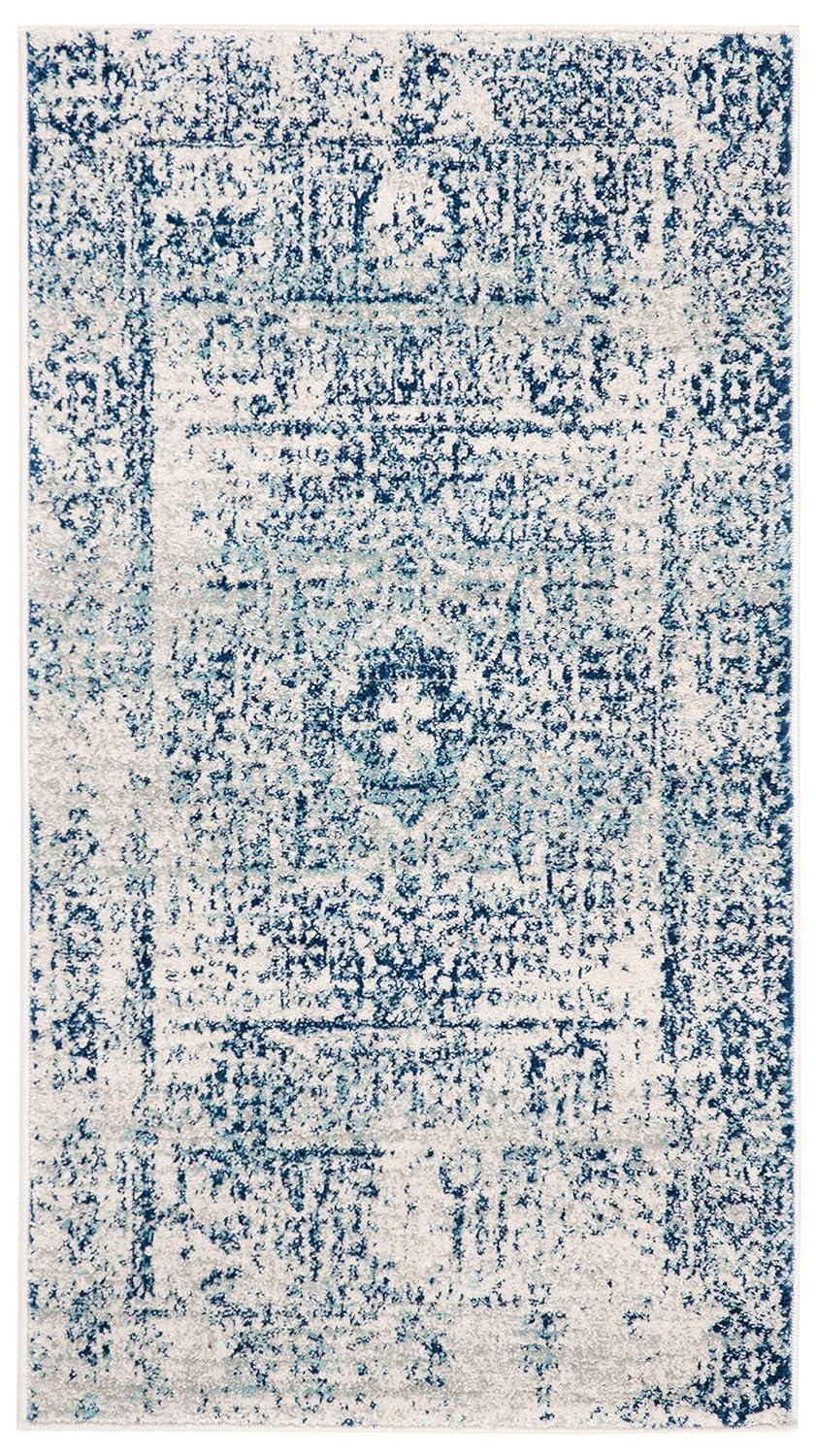 Evoke EVK260 Power Loomed Accent Rug - Ivory/Blue - 2'2"x5' - Safavieh.